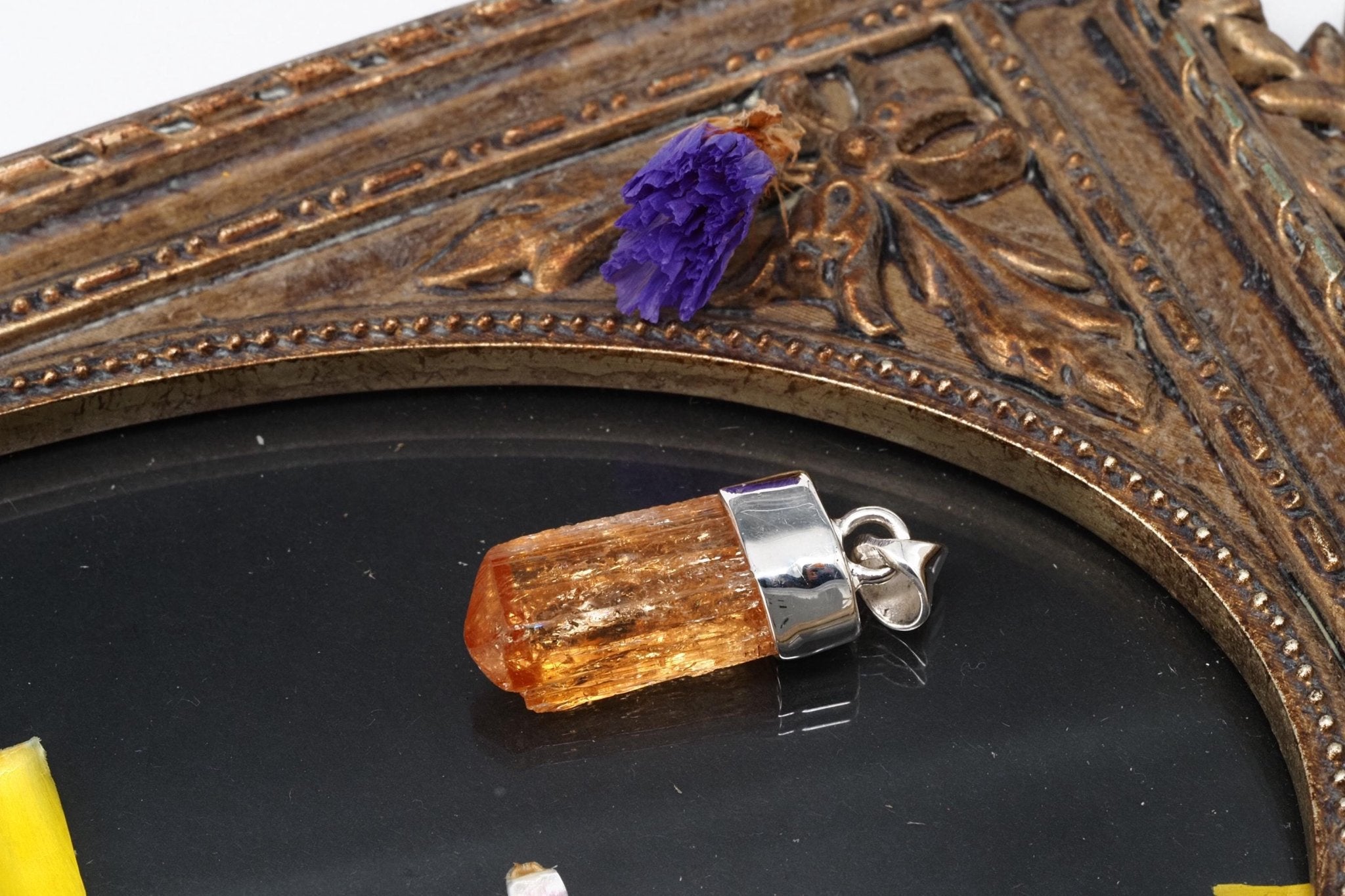 Imperial Topas Anhänger Silber Brasilien 30,5mm Länge