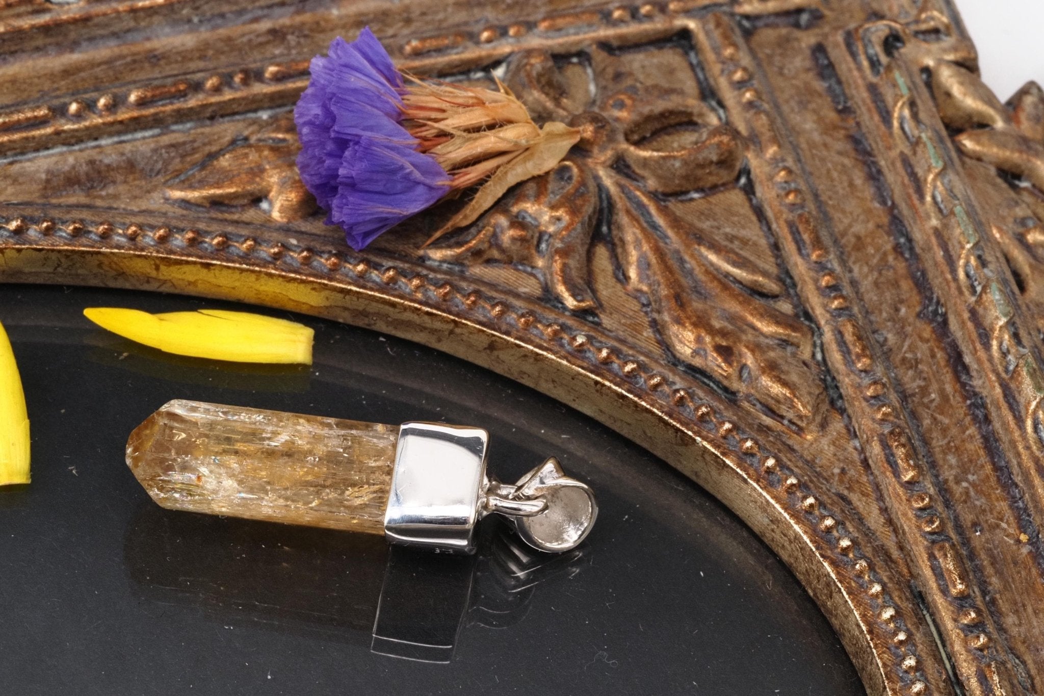 Imperial Topas Anhänger Silber Brasilien 30mm Länge