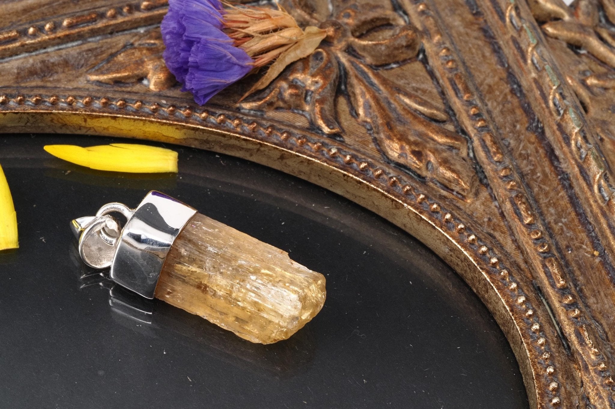 Imperial Topas Anhänger Silber Brasilien 30mm Länge