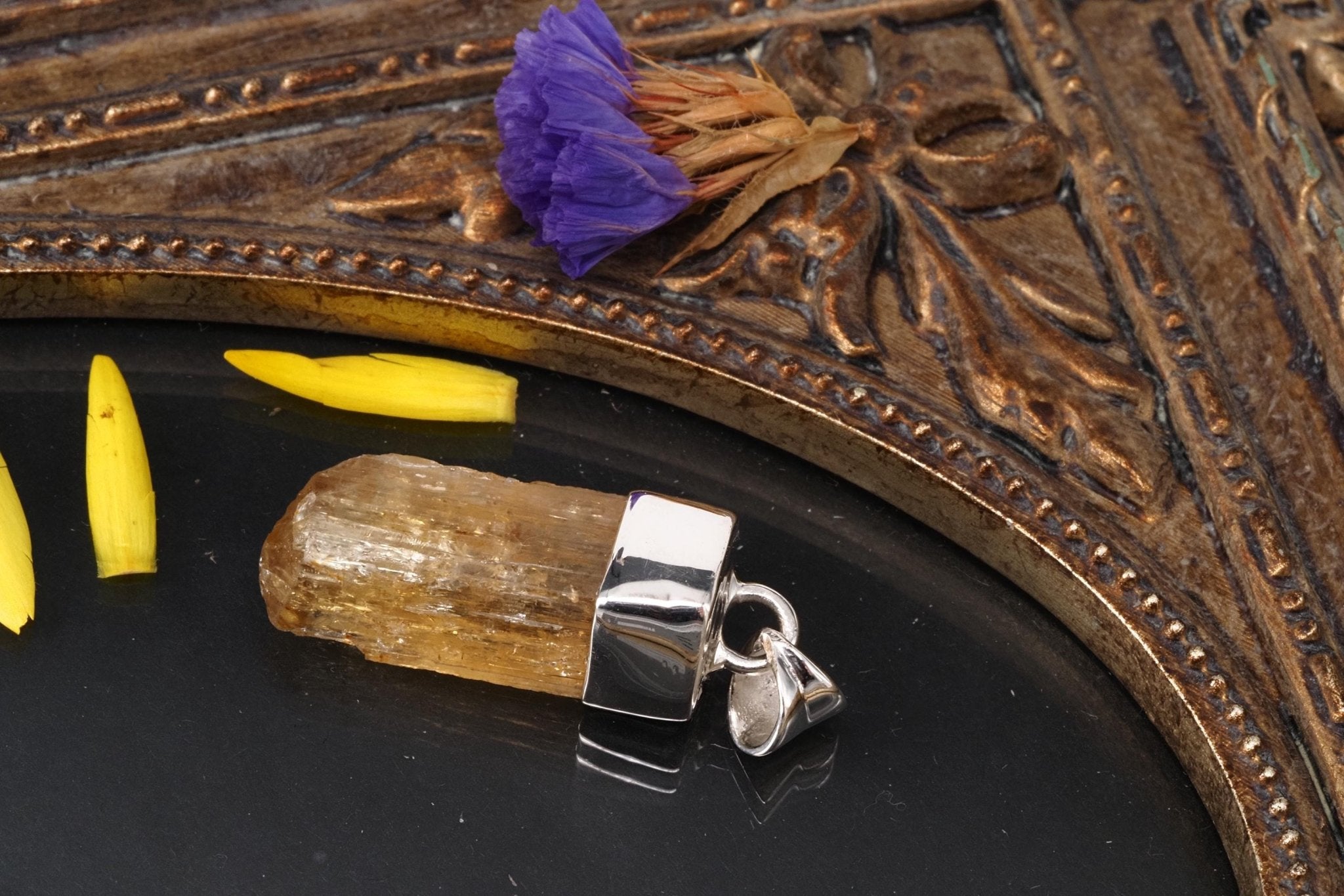 Imperial Topas Anhänger Silber Brasilien 30mm Länge