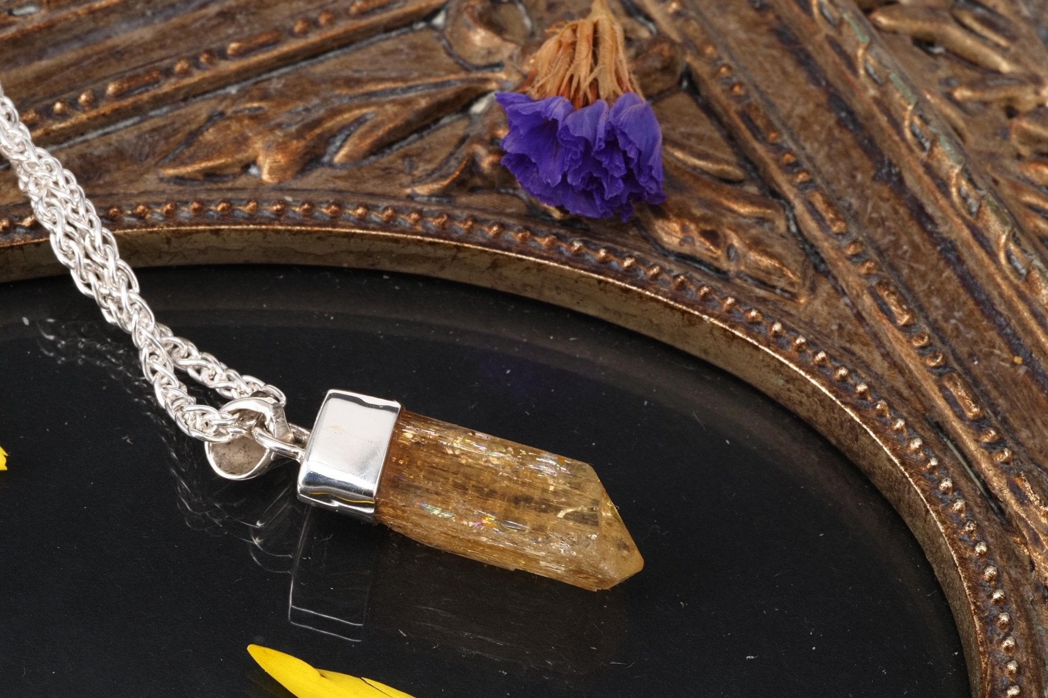 Imperial Topas Anhänger Silber Brasilien 31mm Länge