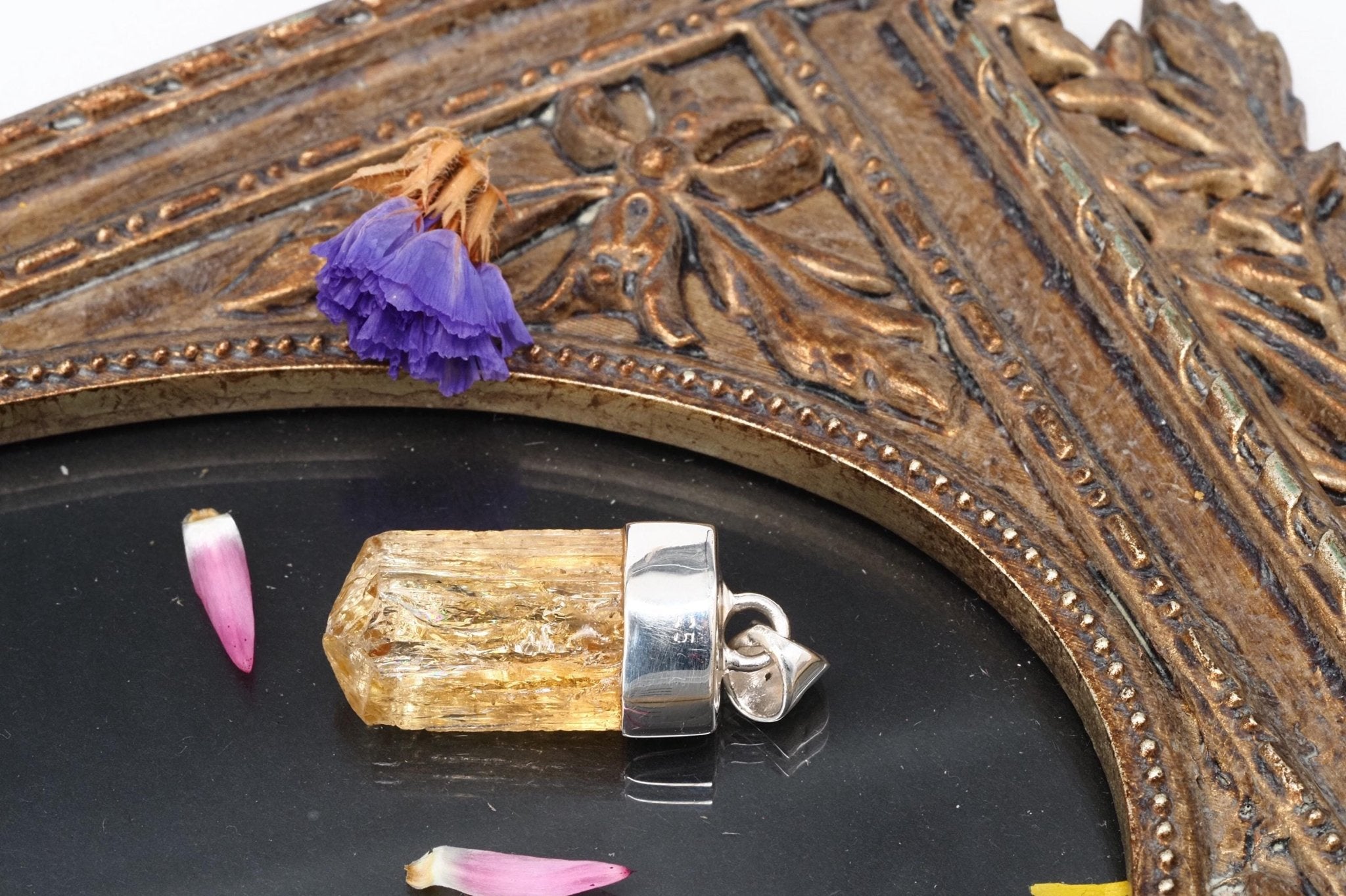 Imperial Topas Anhänger Silber Brasilien 31mm Länge