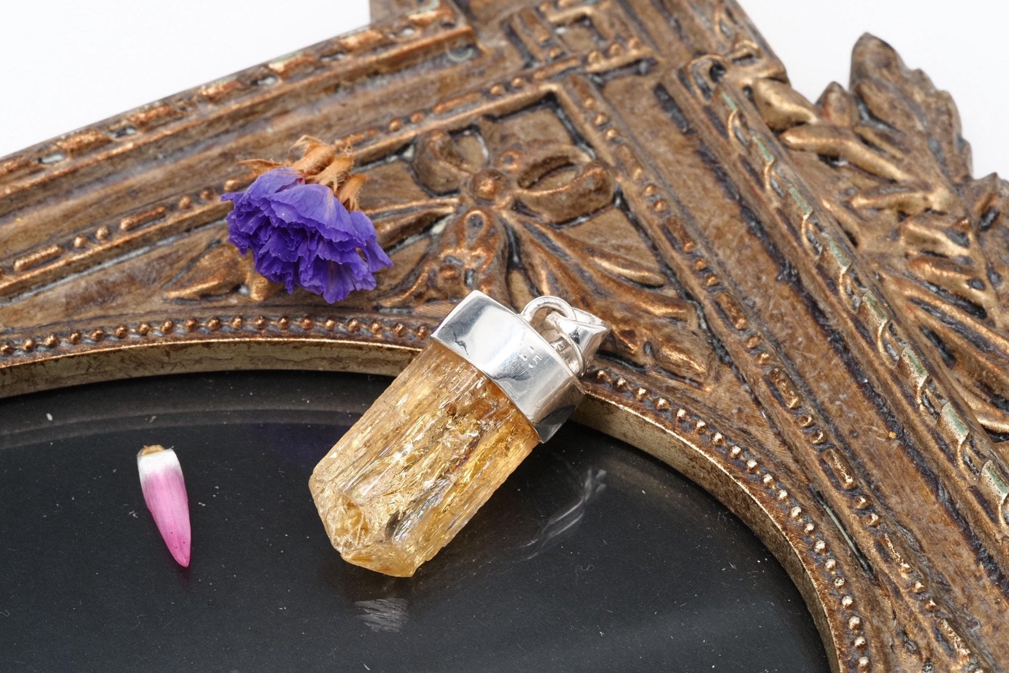 Imperial Topas Anhänger Silber Brasilien 31mm Länge