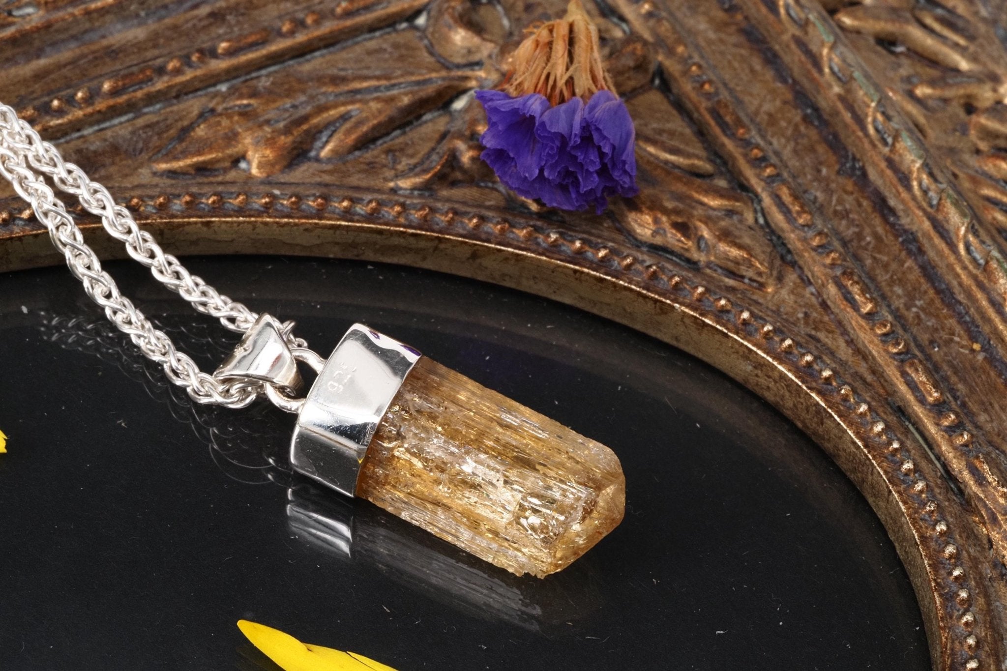 Imperial Topas Anhänger Silber Brasilien 31mm Länge