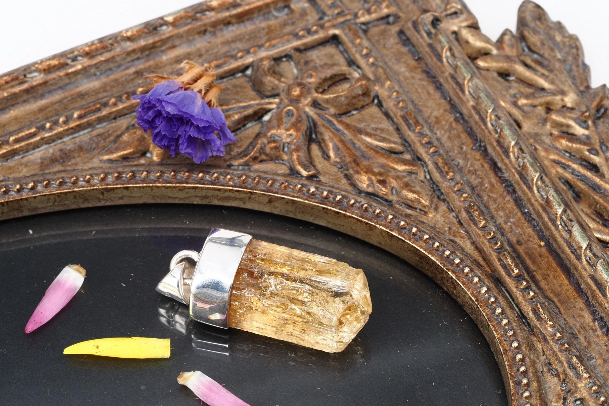 Imperial Topas Anhänger Silber Brasilien 31mm Länge