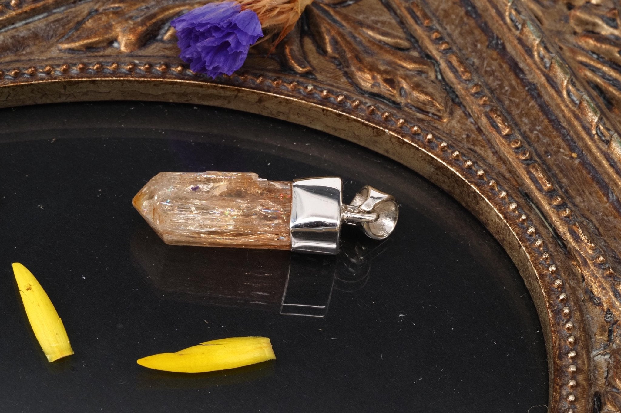 Imperial Topas Anhänger Silber Brasilien 32mm Länge