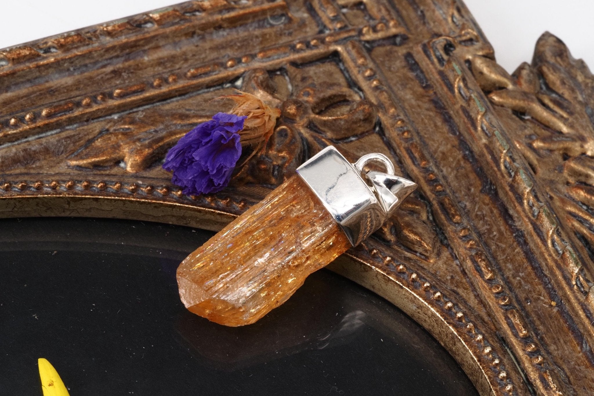 Imperial Topas Anhänger Silber Brasilien 32mm Länge