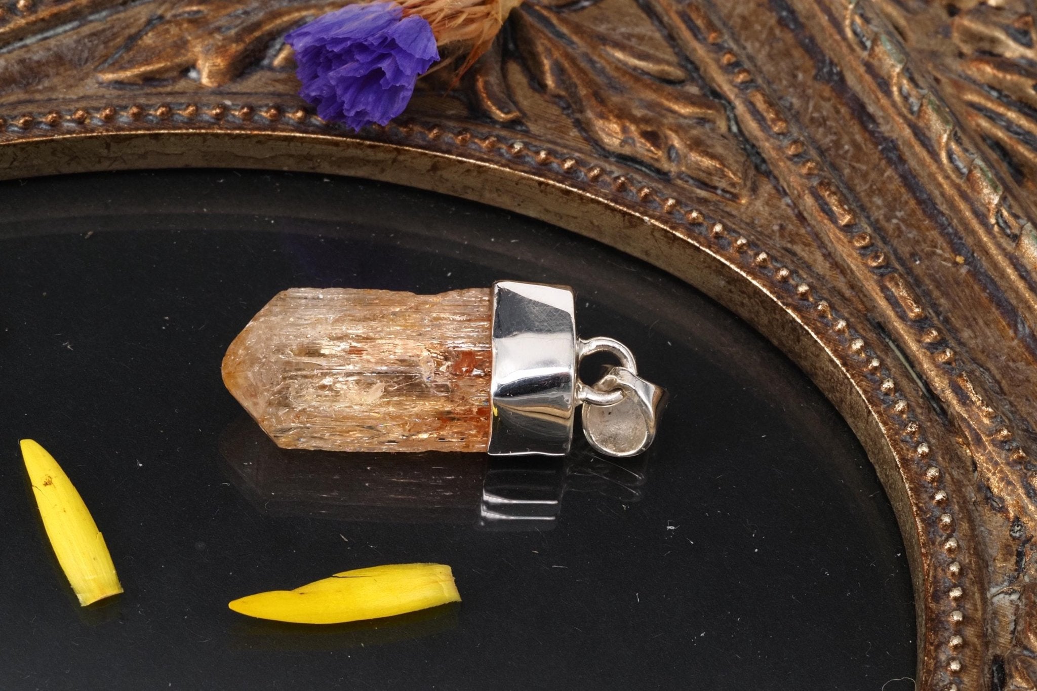 Imperial Topas Anhänger Silber Brasilien 32mm Länge