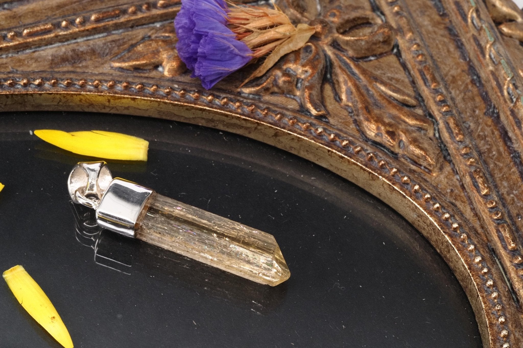 Imperial Topas Anhänger Silber Brasilien 33,2mm Länge