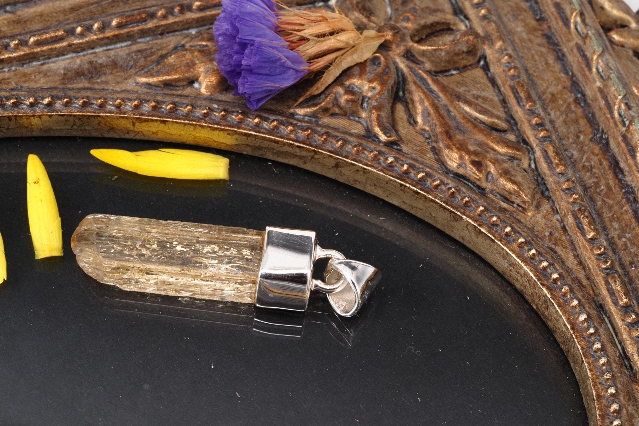 Imperial Topas Anhänger Silber Brasilien 33,2mm Länge