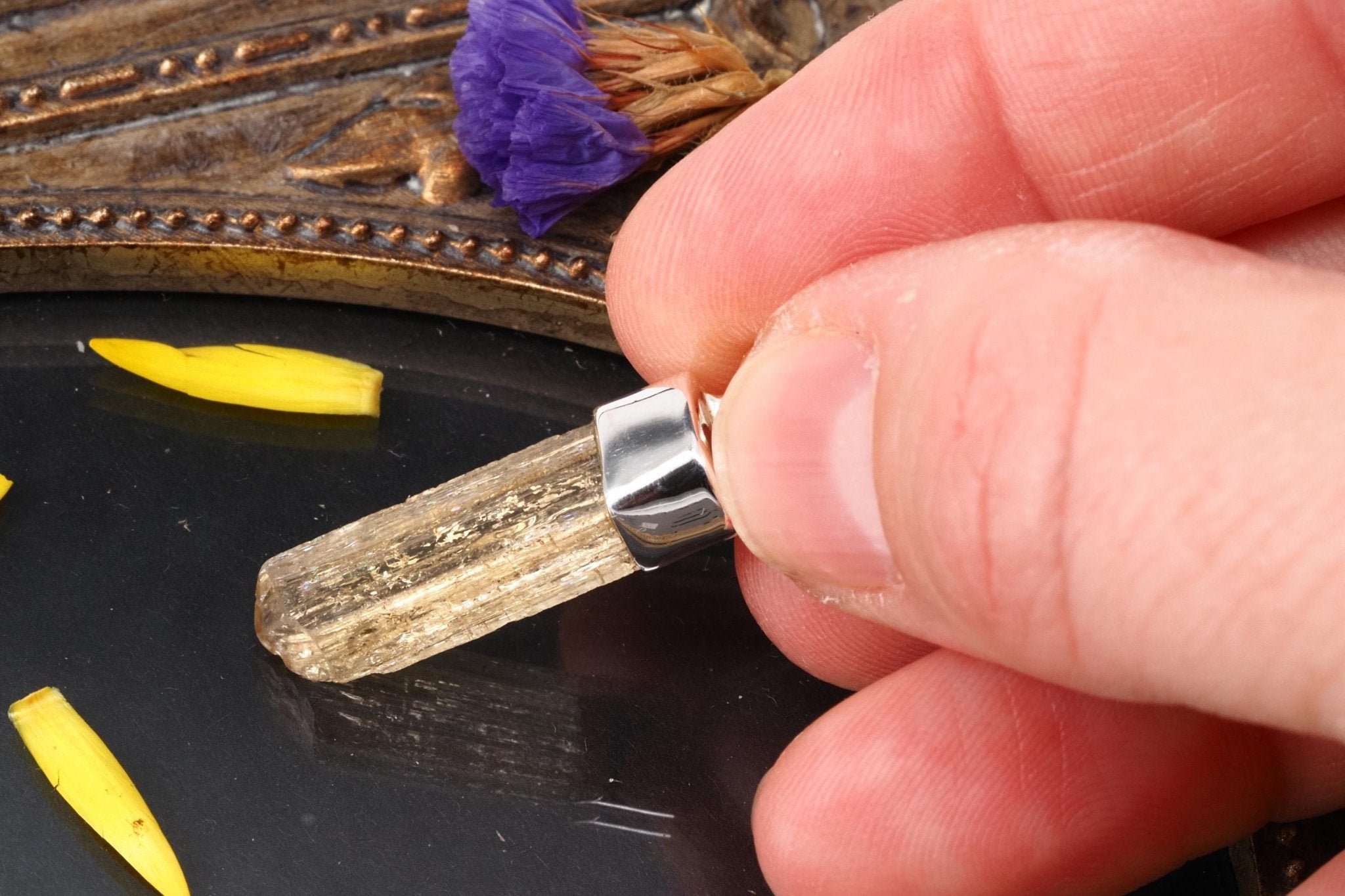 Imperial Topas Anhänger Silber Brasilien 33,2mm Länge