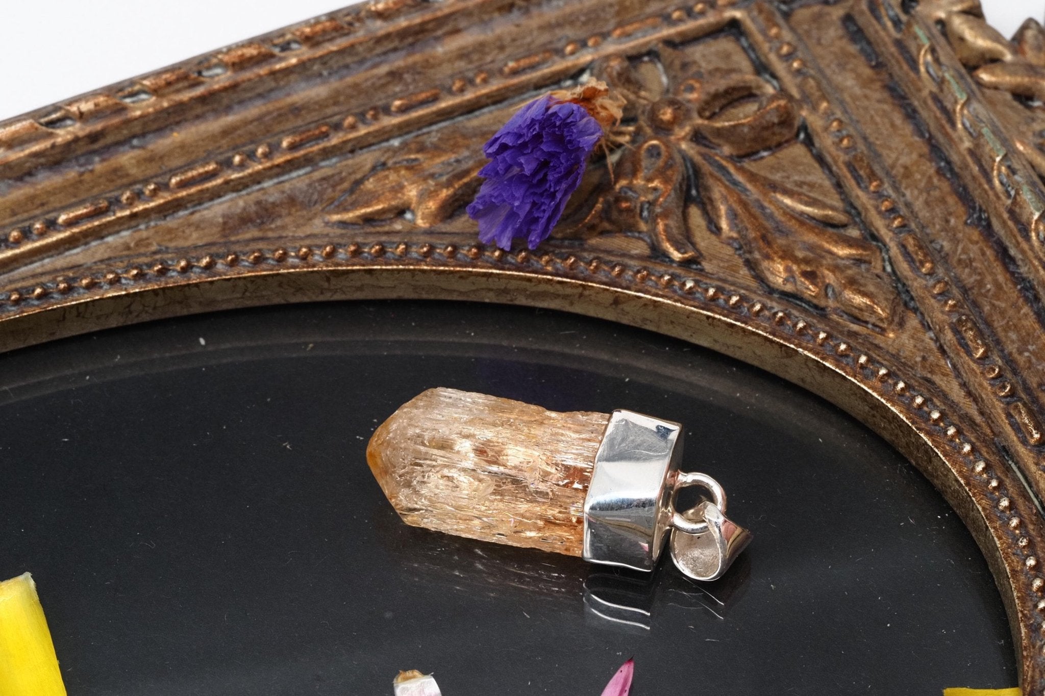 Imperial Topas Anhänger Silber Brasilien 33,5mm Länge