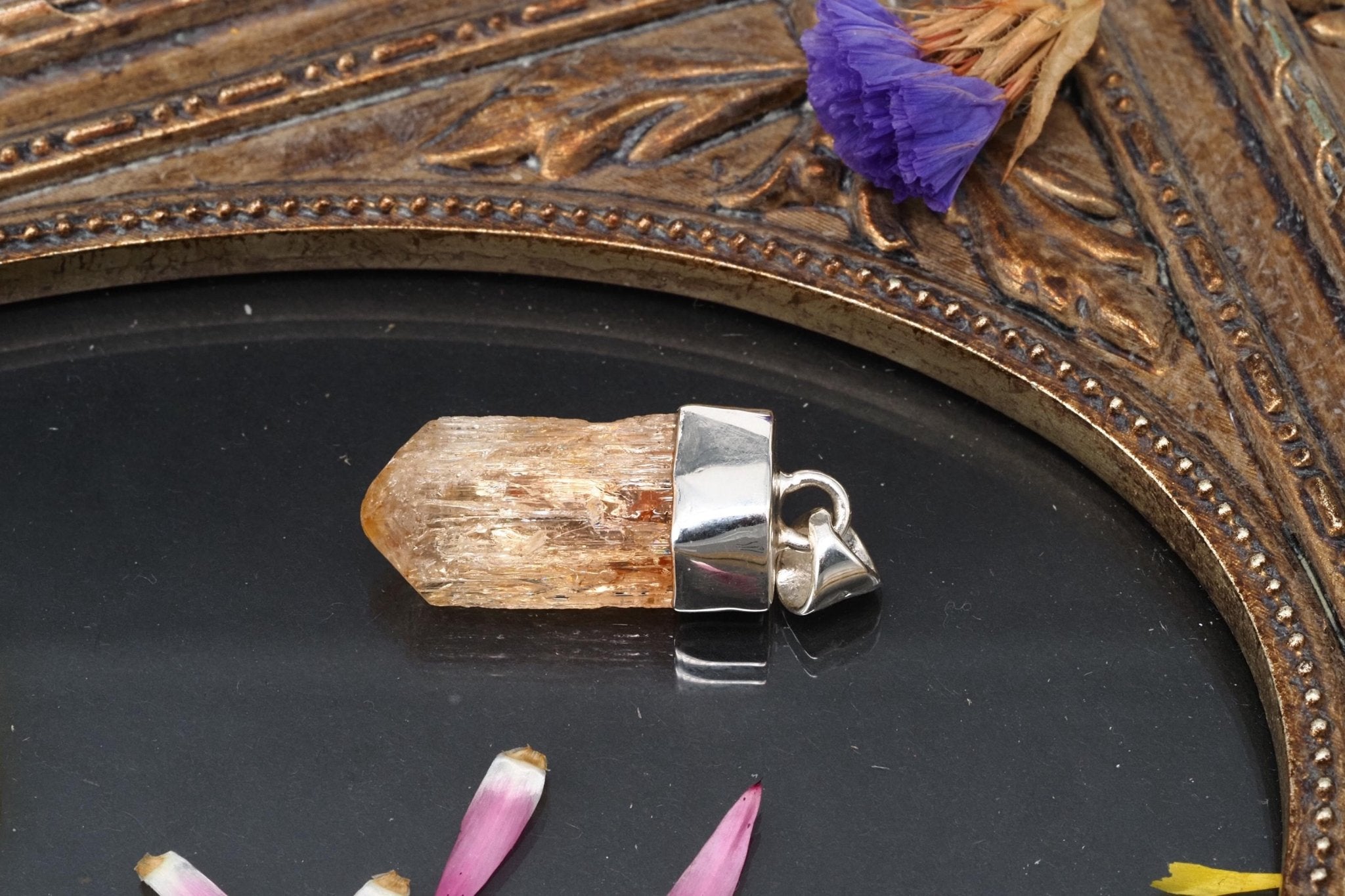 Imperial Topas Anhänger Silber Brasilien 33,5mm Länge