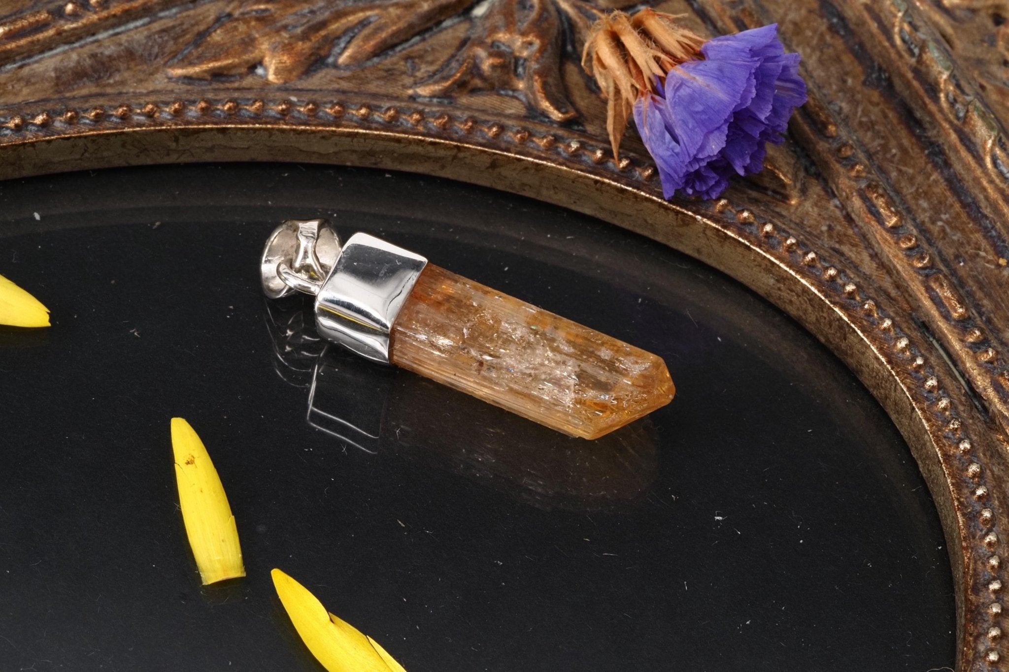 Imperial Topas Anhänger Silber Brasilien 33mm Länge