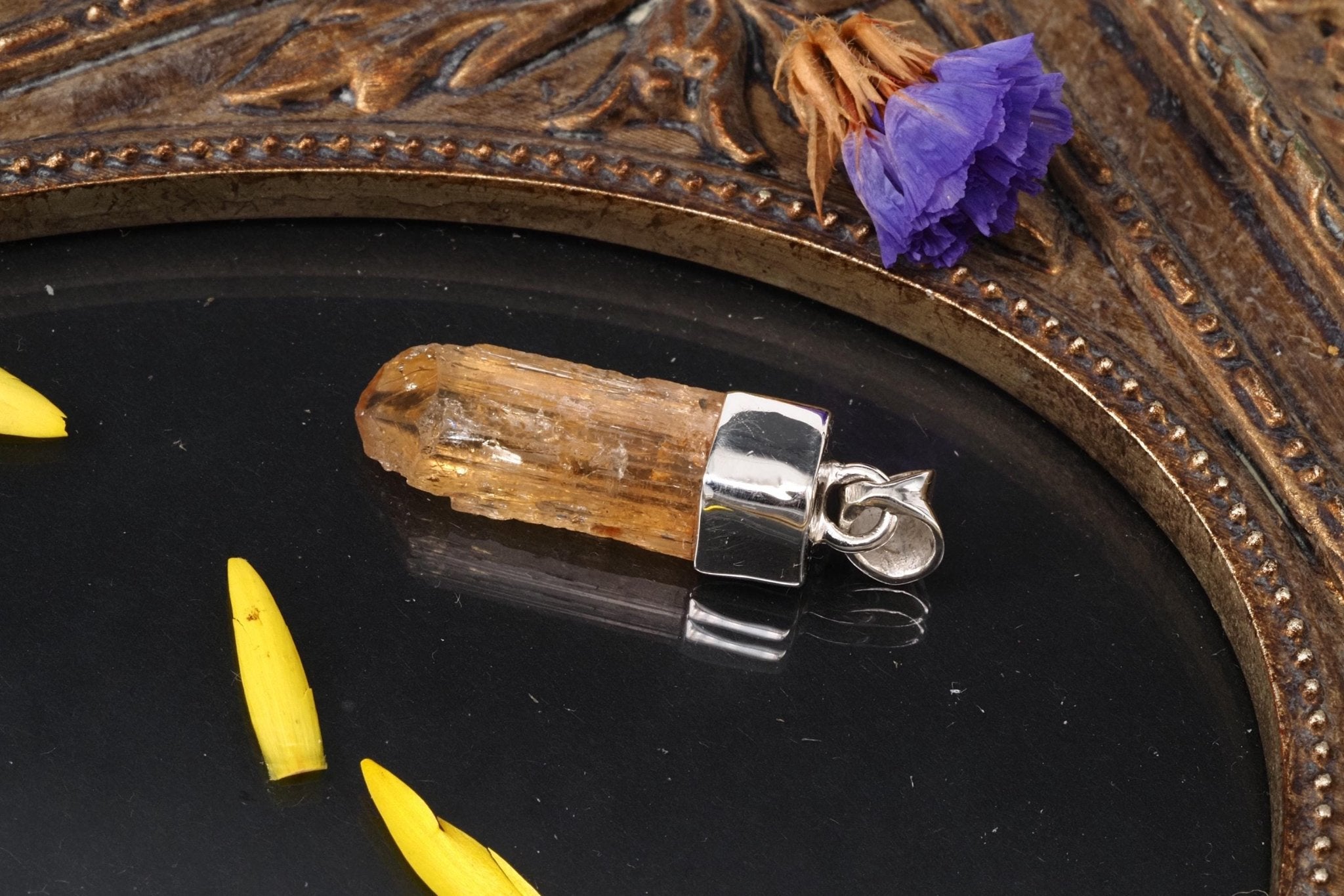 Imperial Topas Anhänger Silber Brasilien 33mm Länge