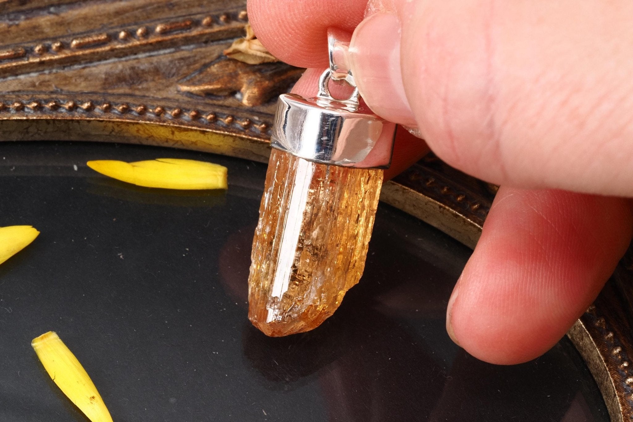 Imperial Topas Anhänger Silber Brasilien Gold Topas