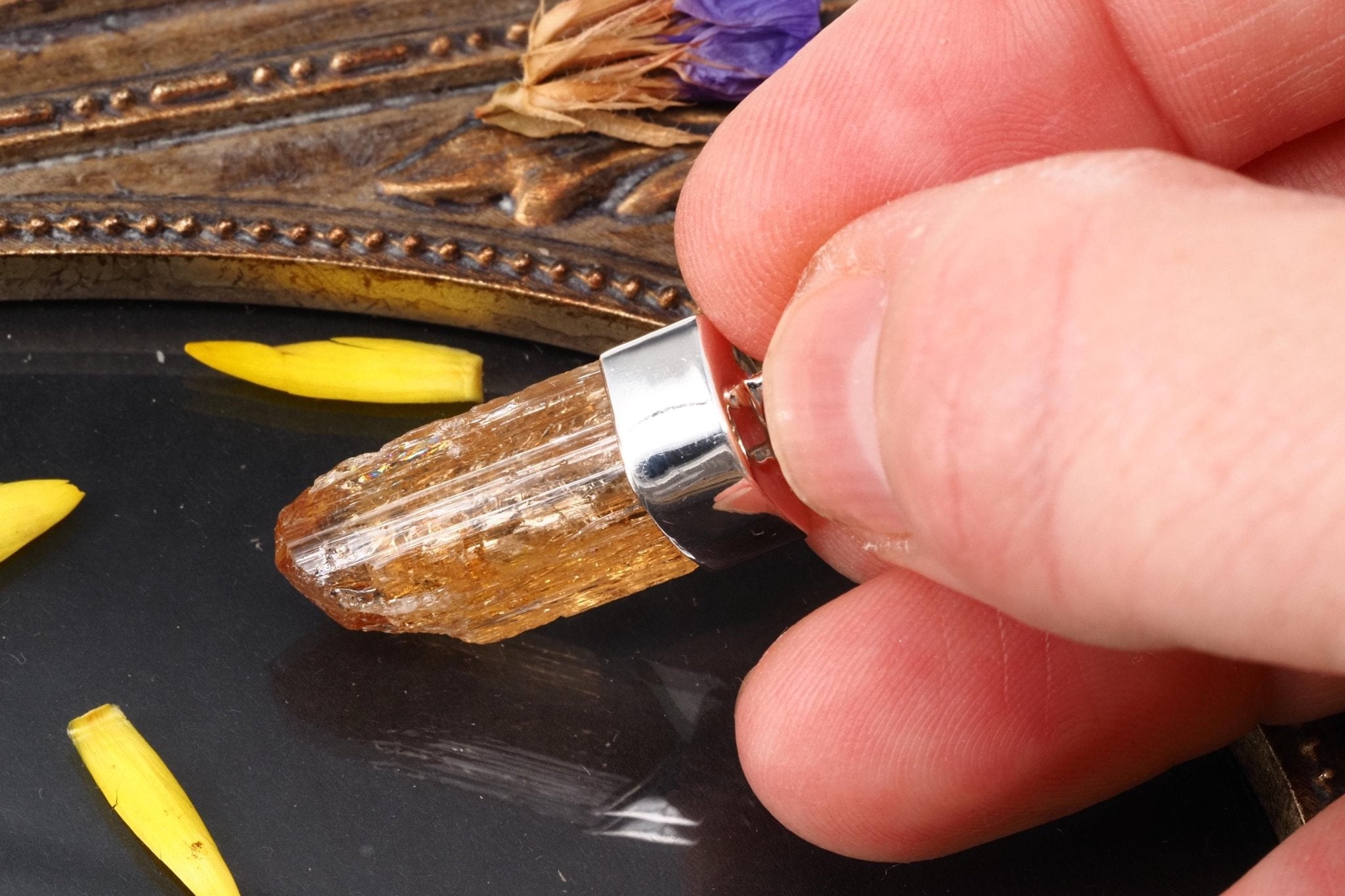 Imperial Topas Anhänger Silber Brasilien Gold Topas