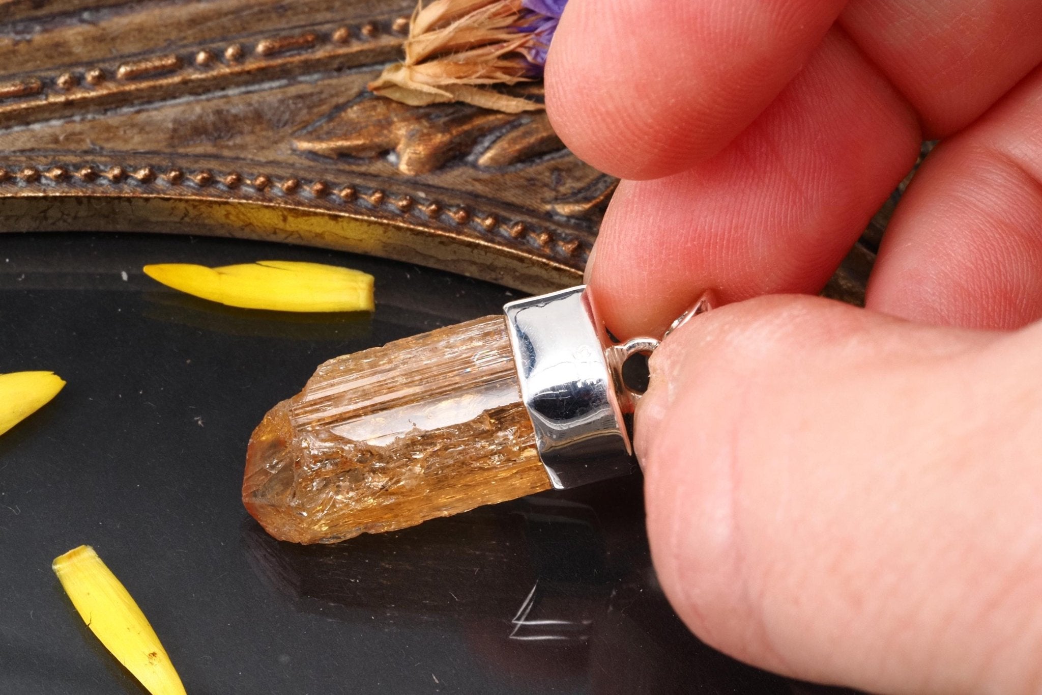 Imperial Topas Anhänger Silber Brasilien Gold Topas