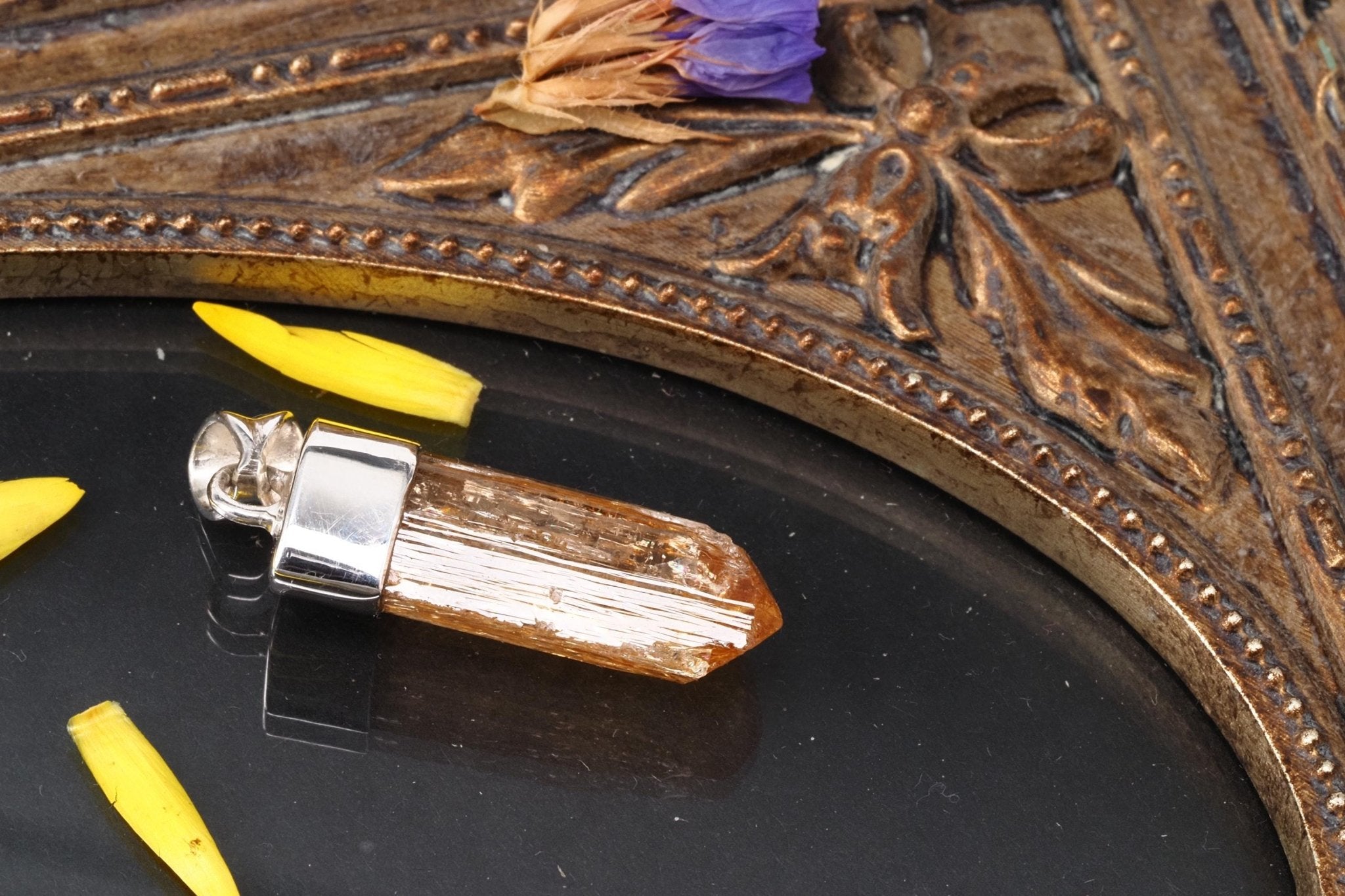 Imperial Topas Anhänger Silber Brasilien Gold Topas