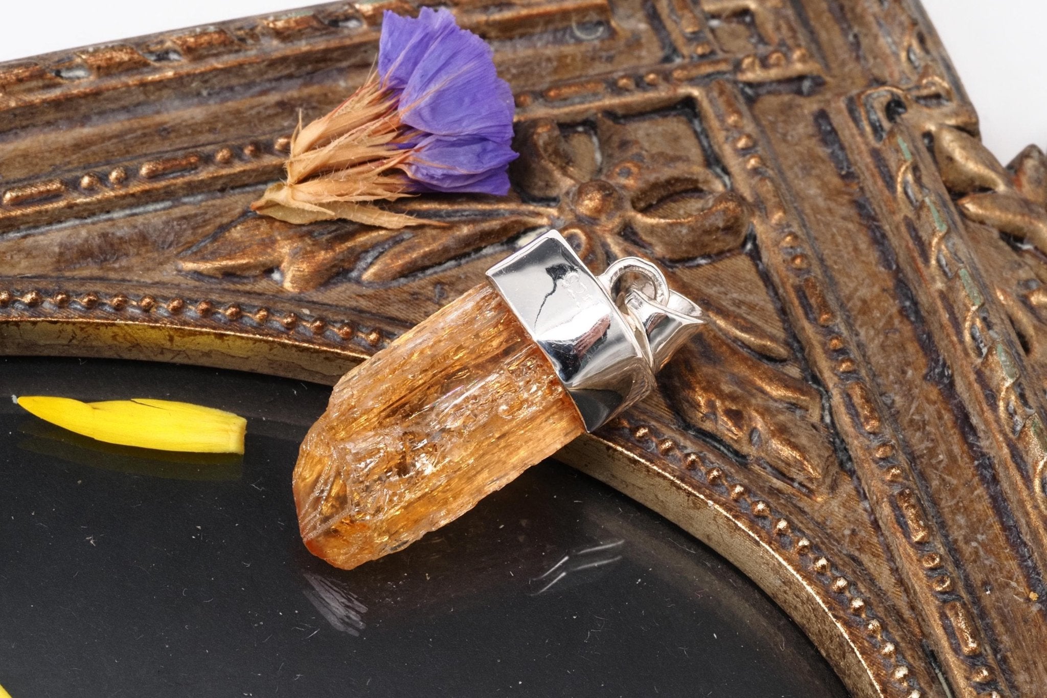 Imperial Topas Anhänger Silber Brasilien Gold Topas