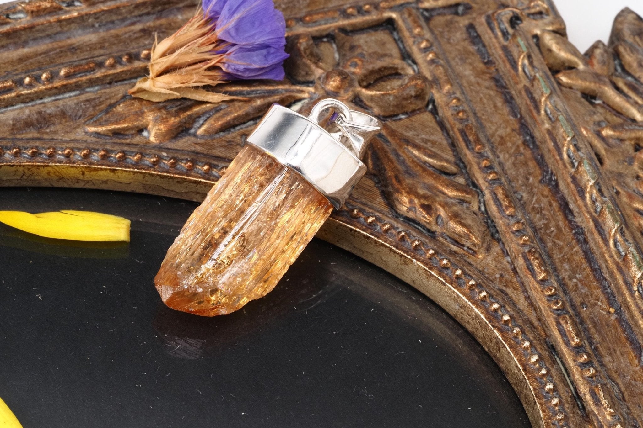 Imperial Topas Anhänger Silber Brasilien Gold Topas