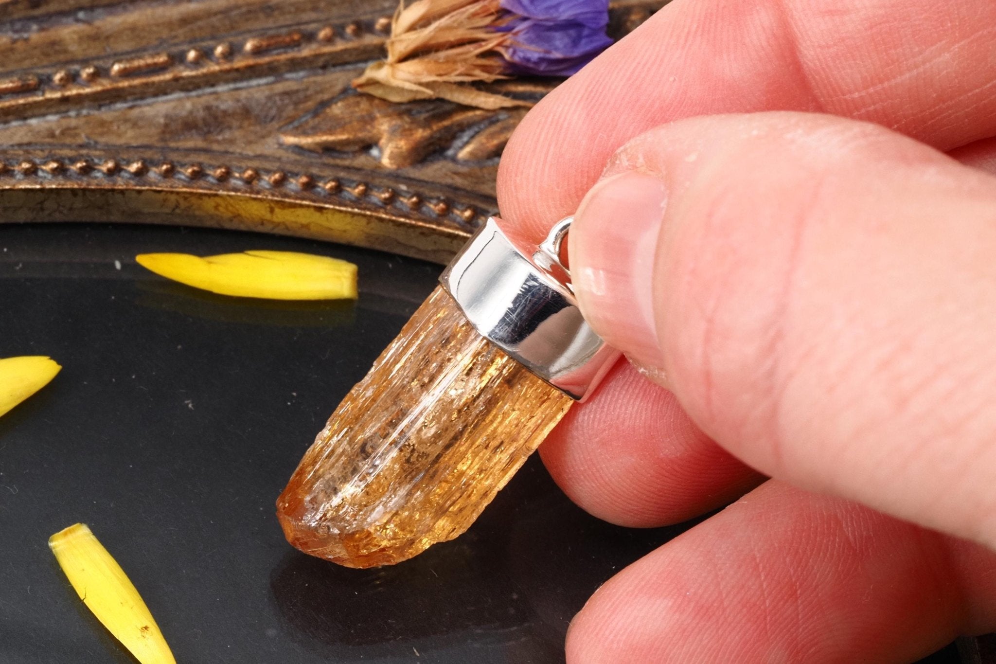 Imperial Topas Anhänger Silber Brasilien Gold Topas