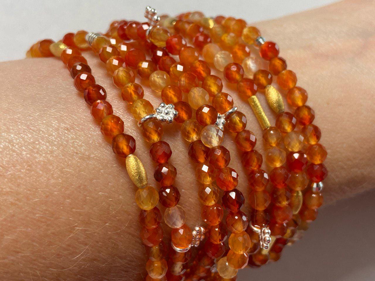 Karneol Edelstein Armband Silber vergoldet orange