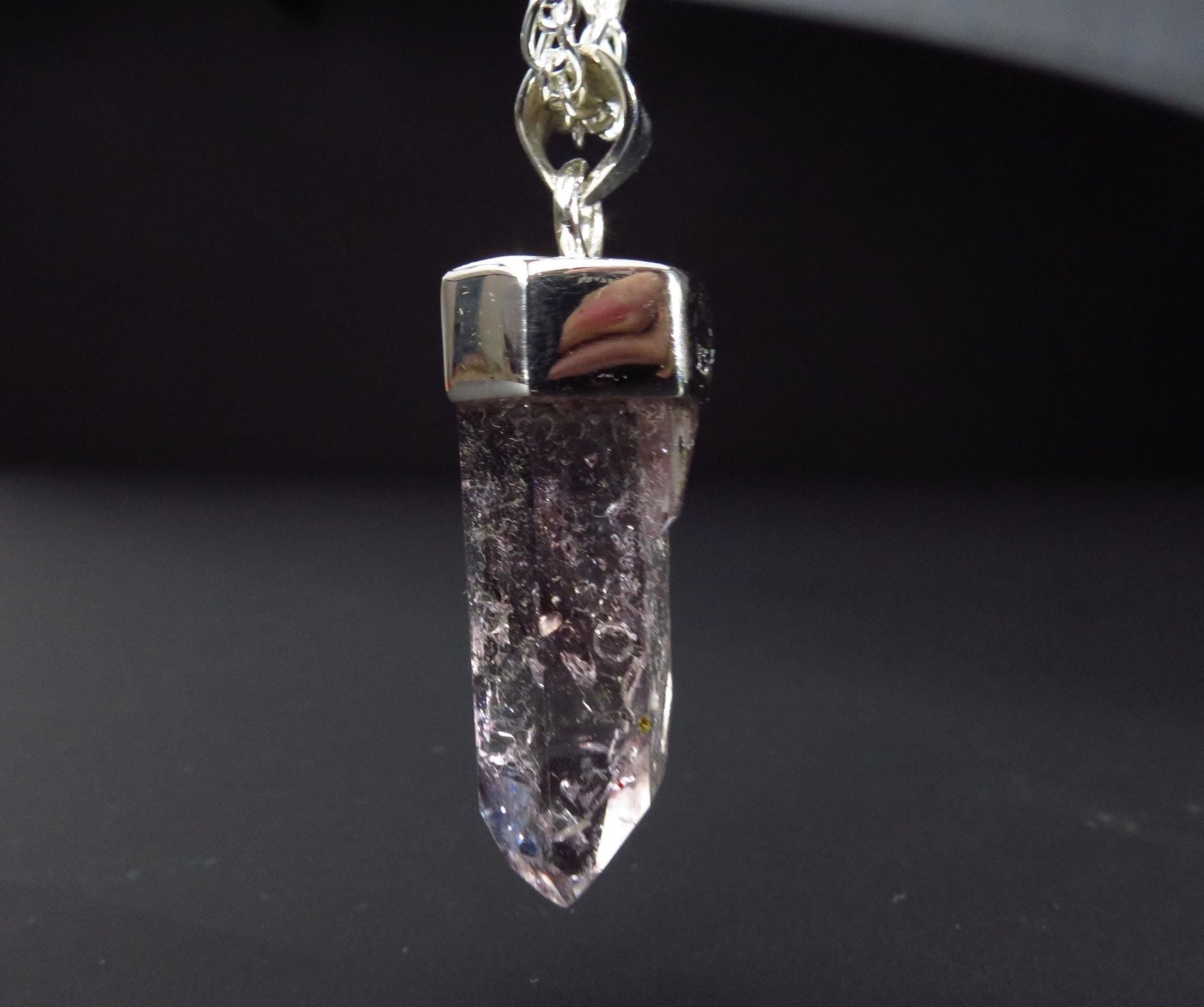 Kristall Amethyst Anhänger in 925 Silber aus Namibia