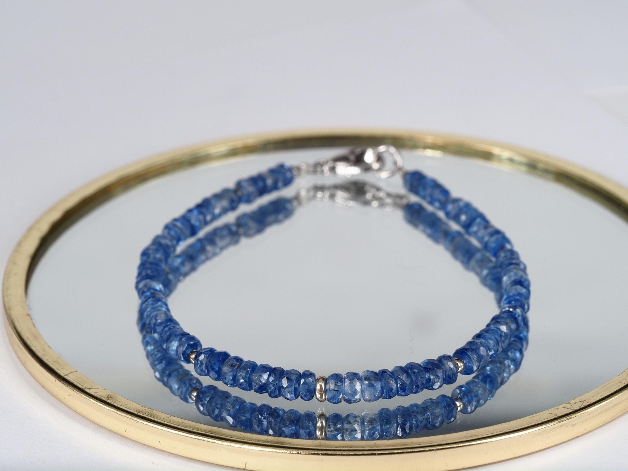 Kyanit Armband facettiert 19cm blaues Edelsteinarmband