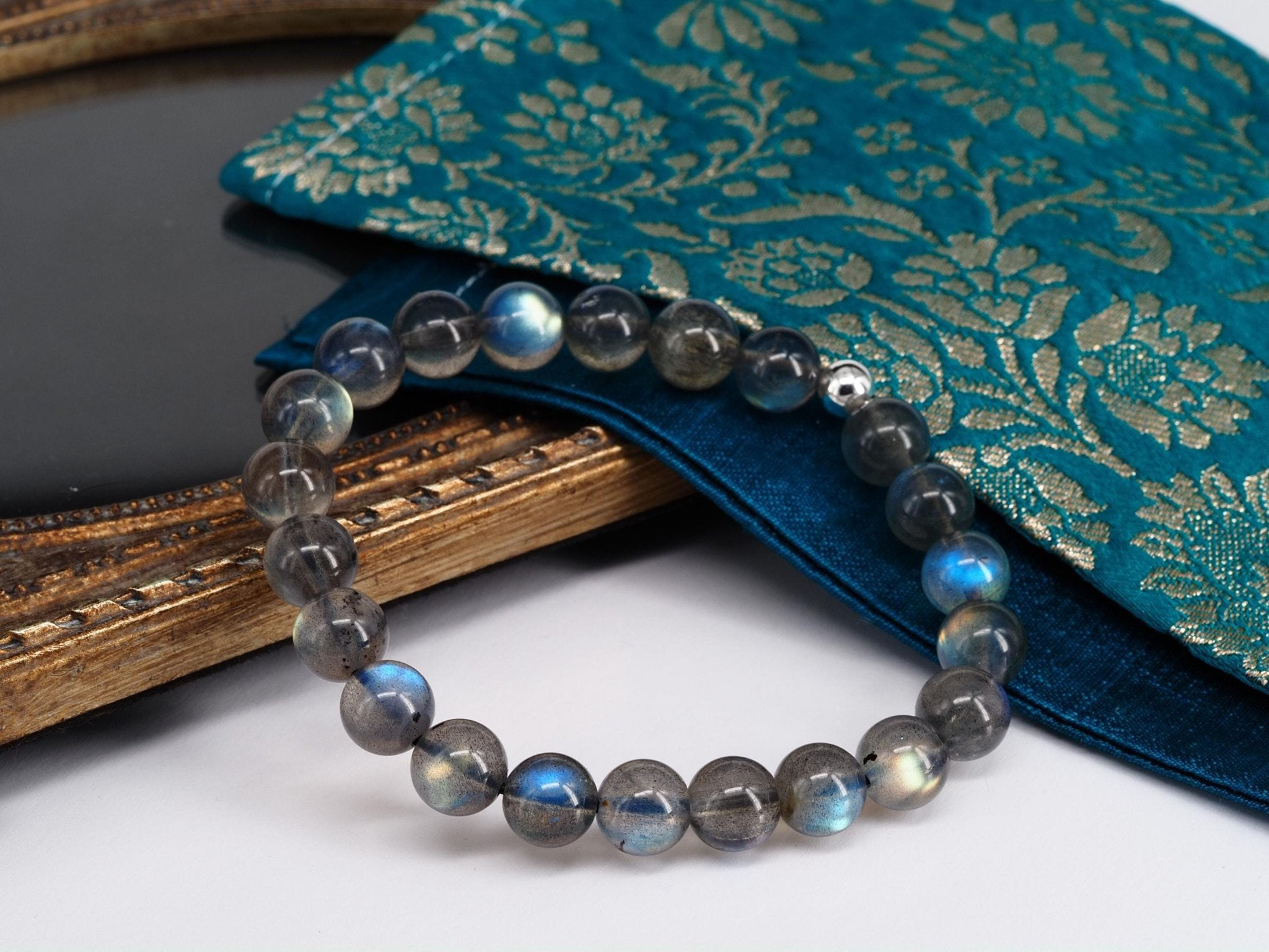 Labradorit Armband Sterling Silber Stapelarmband