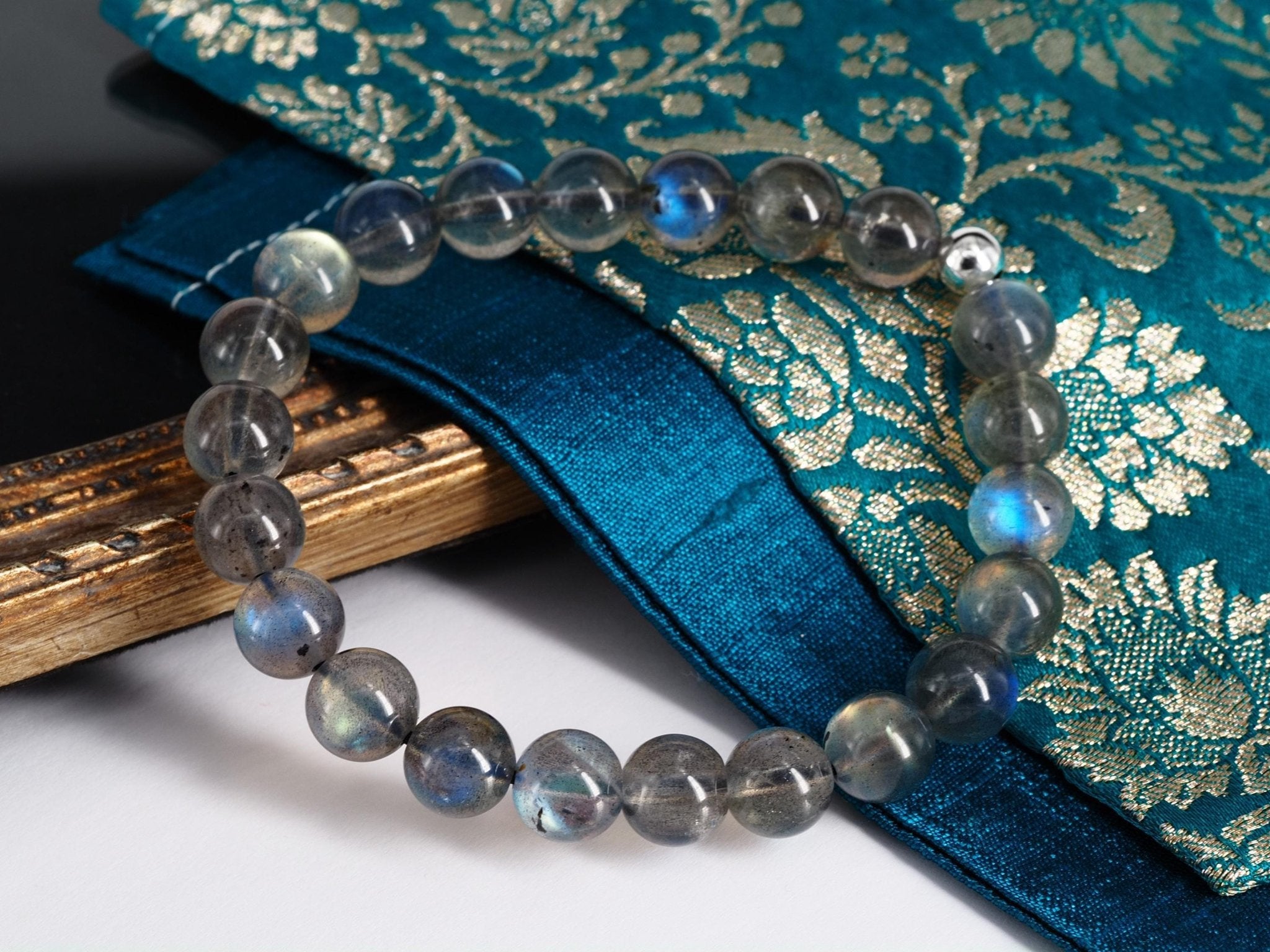 Labradorit Armband Sterling Silber Stapelarmband