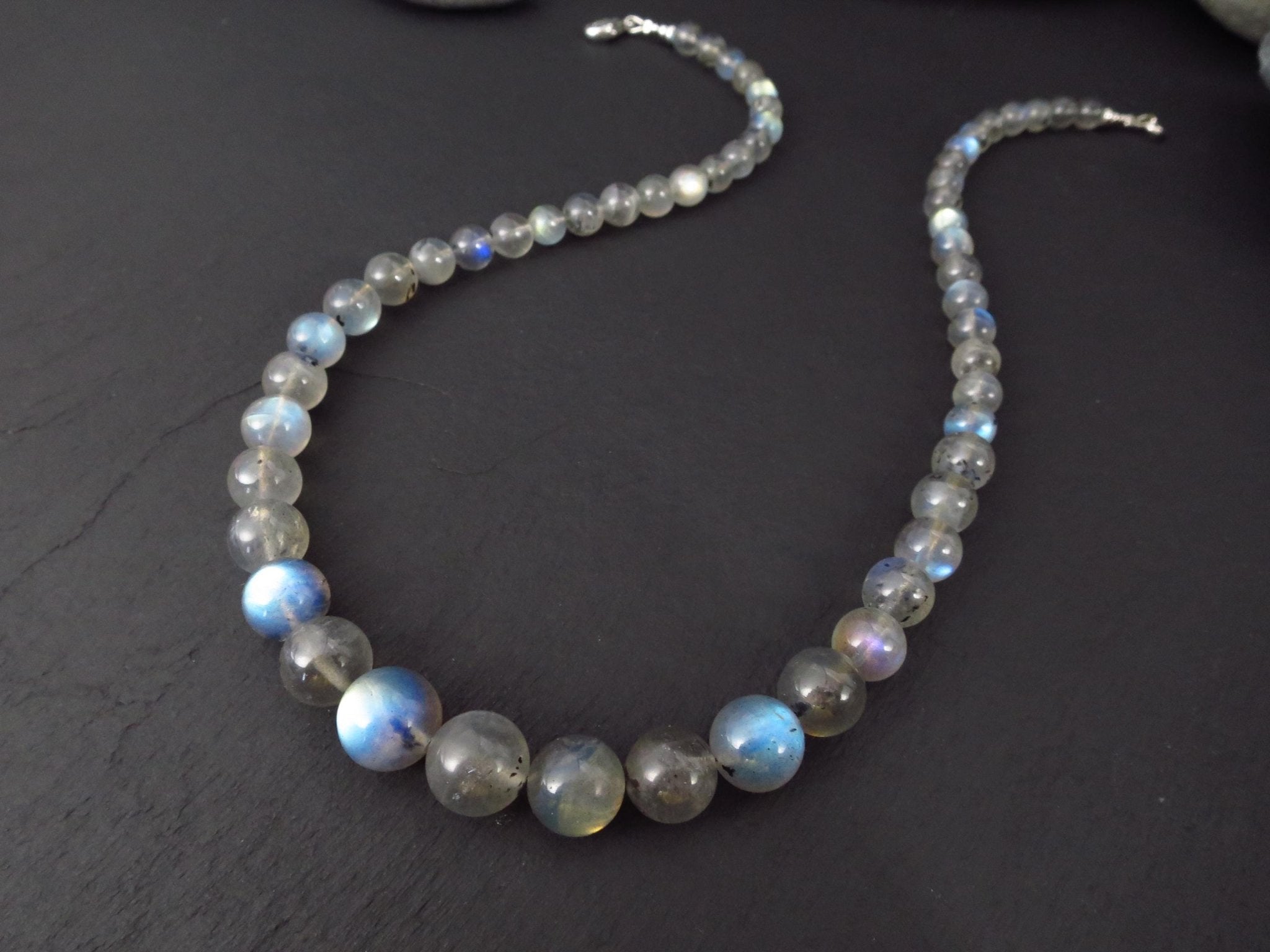 Labradorit Kette 48cm Edelstein Kugelkette