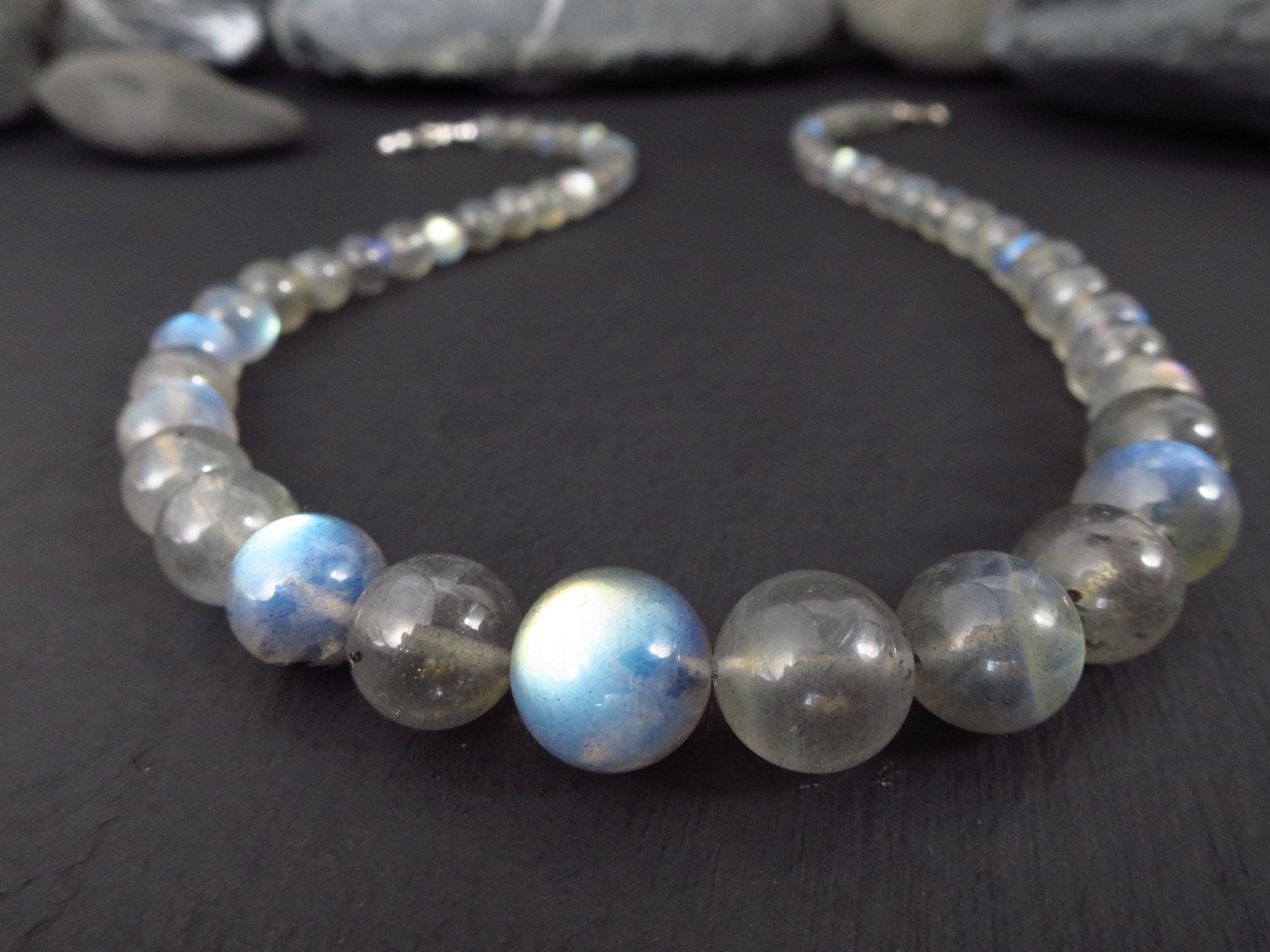 Labradorit Kette 48cm Edelstein Kugelkette