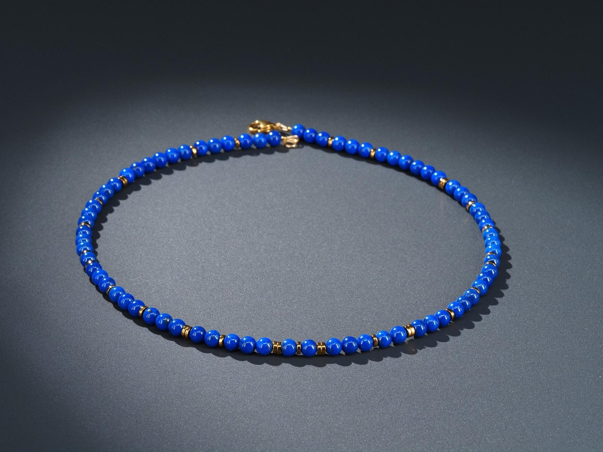 Lapislazuli Kette 100% Natur tiefblauer Edelstein in natürlicher Qualität