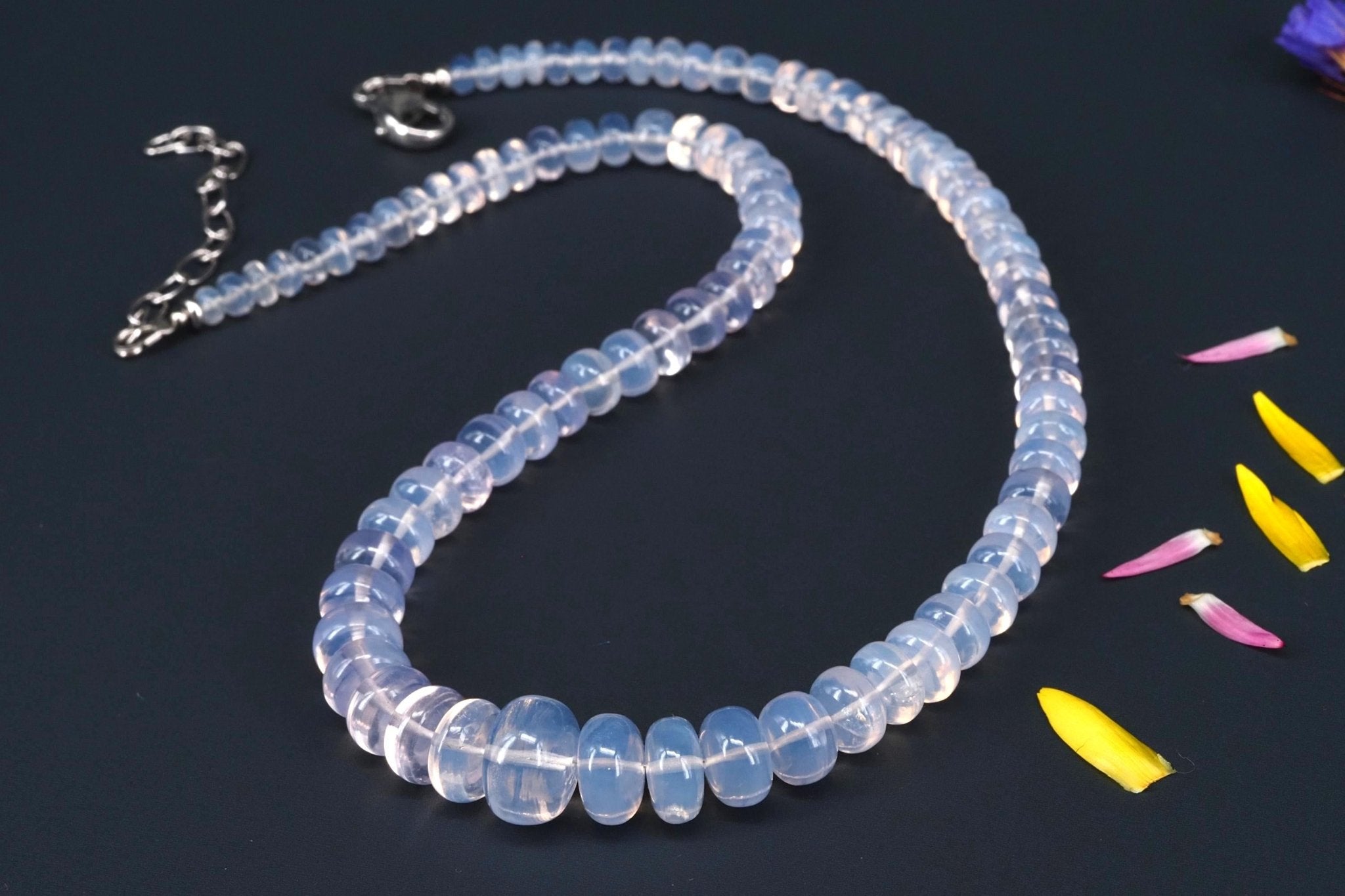 Lavendelquarz Kette Scorolith Natur Collier lila Edelstein