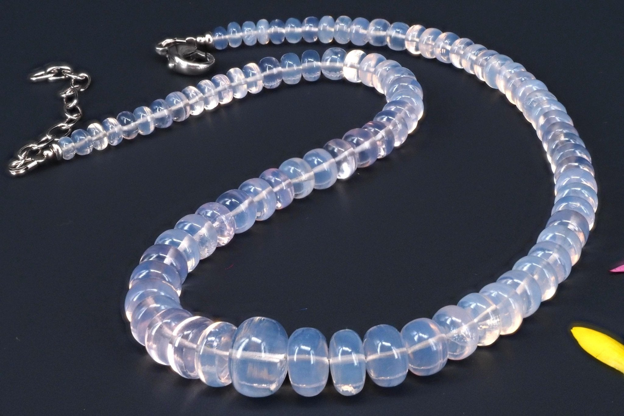 Lavendelquarz Kette Scorolith Natur Collier lila Edelstein