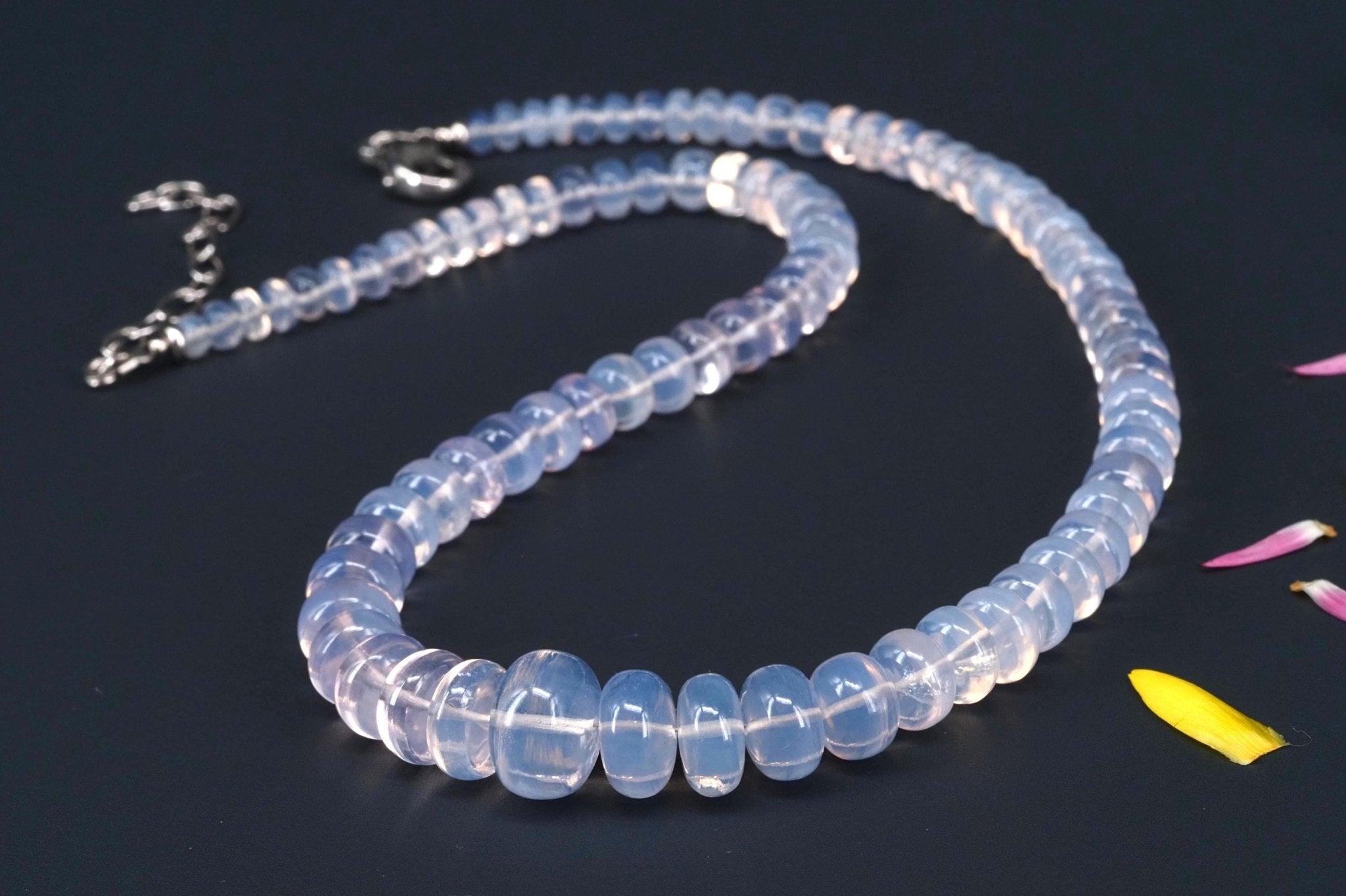 Lavendelquarz Kette Scorolith Natur Collier lila Edelstein