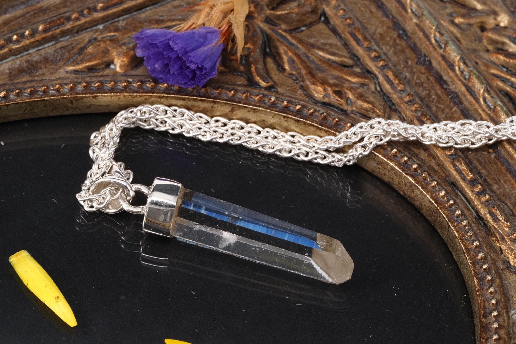 Lemuria Bergkristall Anhänger Silber Länge 38mm mit Öse