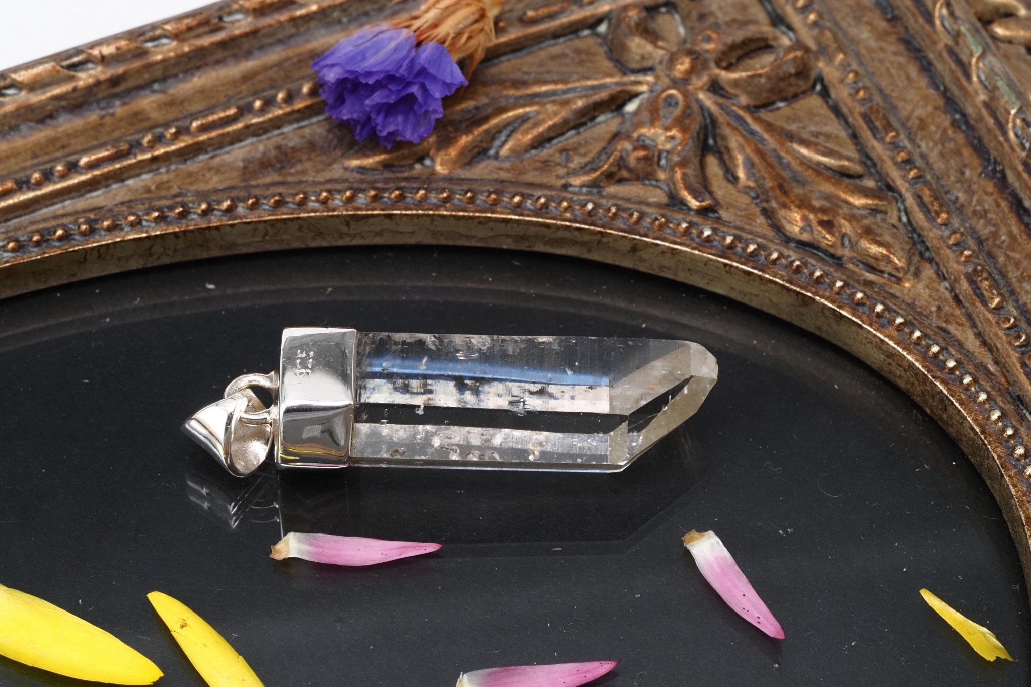 Lemuria Bergkristall Anhänger Silber Länge 41,5mm mit Öse