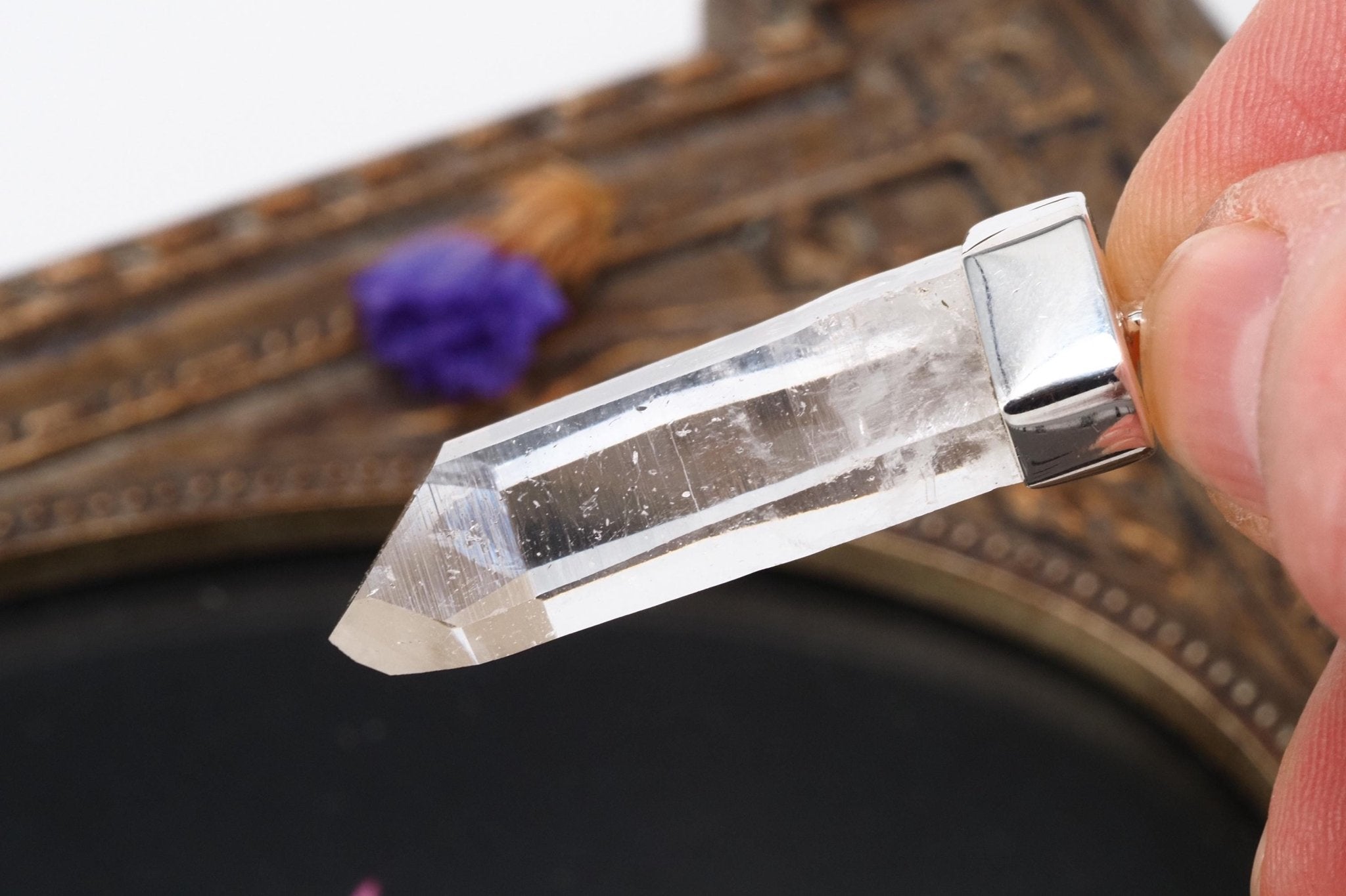 Lemuria Bergkristall Anhänger Silber Länge 47mm mit Öse