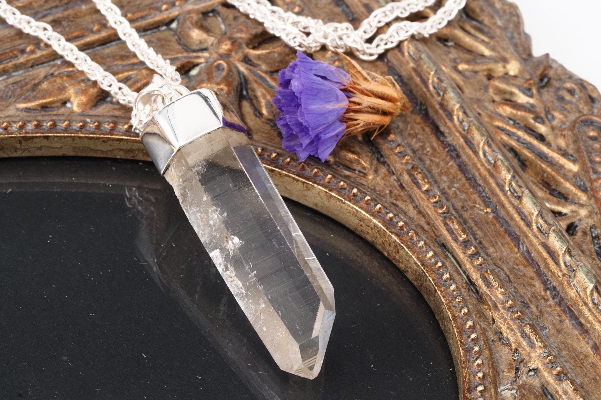 Lemuria Bergkristall Anhänger Silber Länge 47mm mit Öse