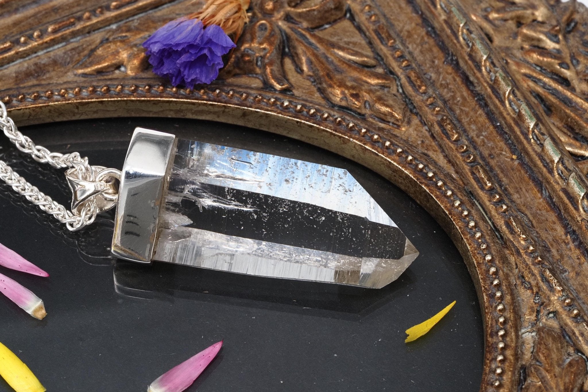 Lemuria Bergkristall Anhänger Silber Länge 48mm mit Öse