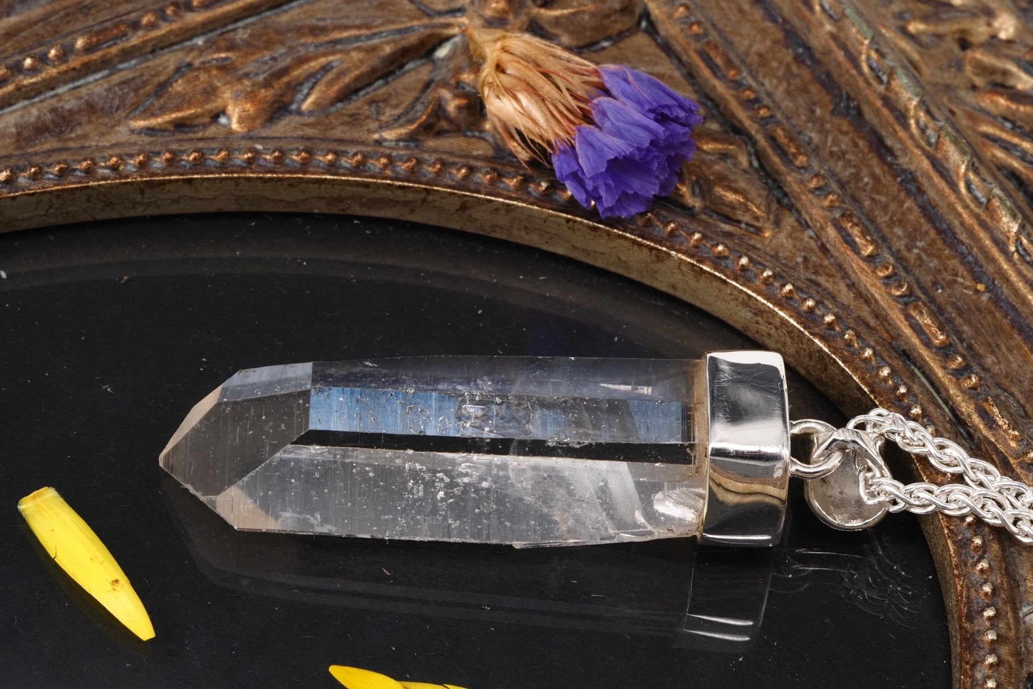 Lemuria Bergkristall Anhänger Silber Länge 51mm mit Öse