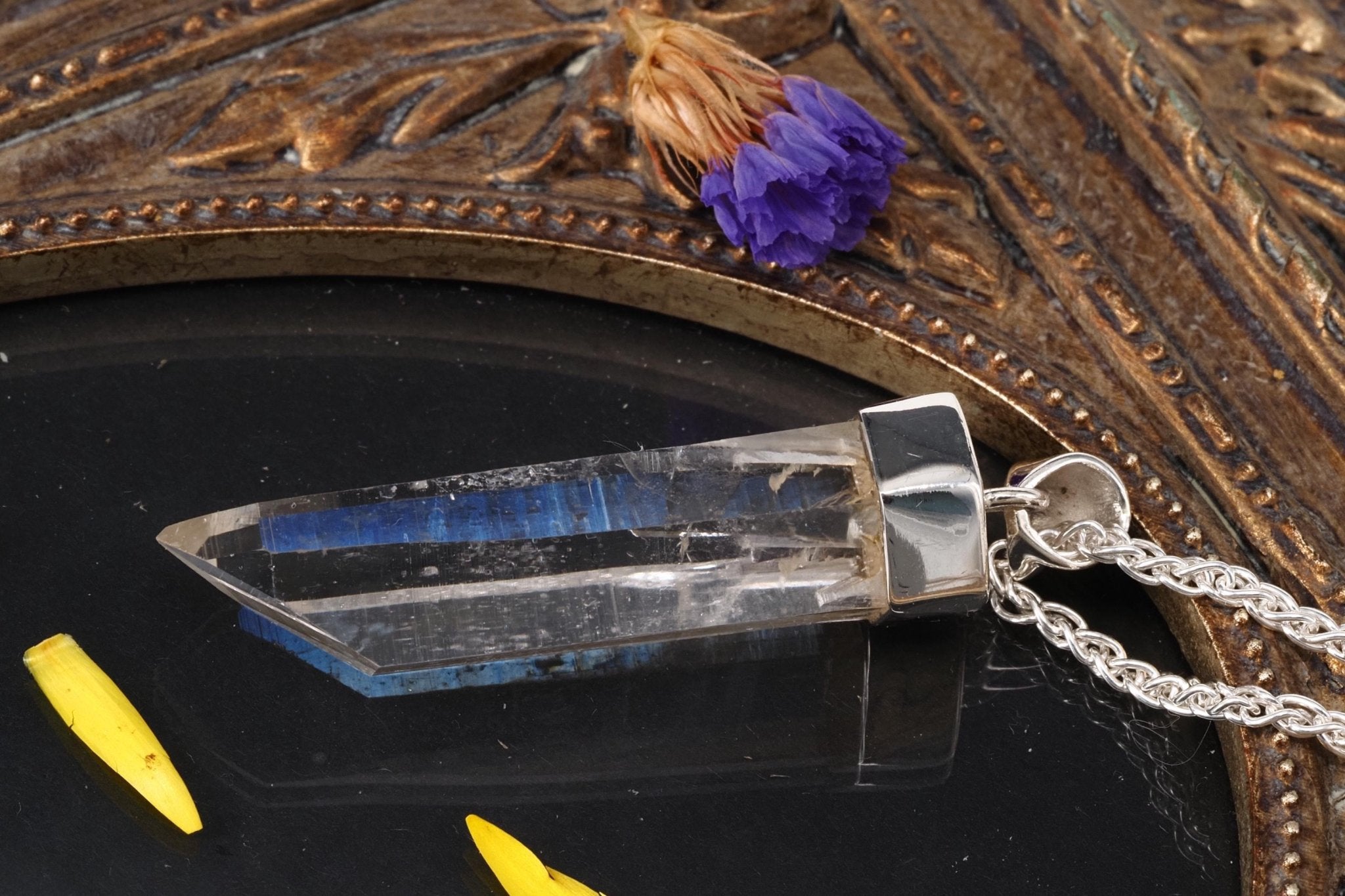 Lemuria Bergkristall Anhänger Silber Länge 51mm mit Öse