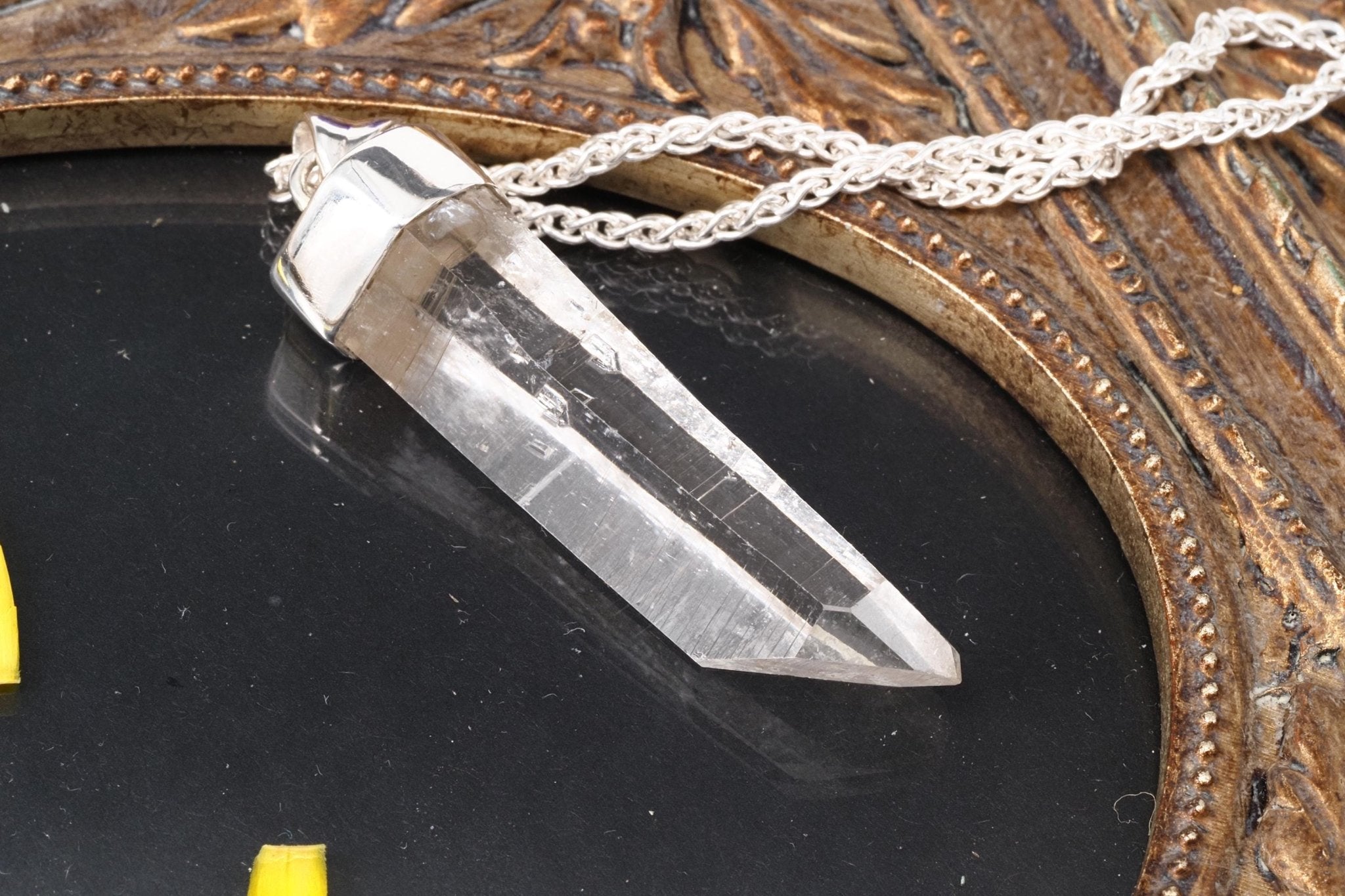 Lemuria Bergkristall Anhänger Silber Länge 52mm mit Öse