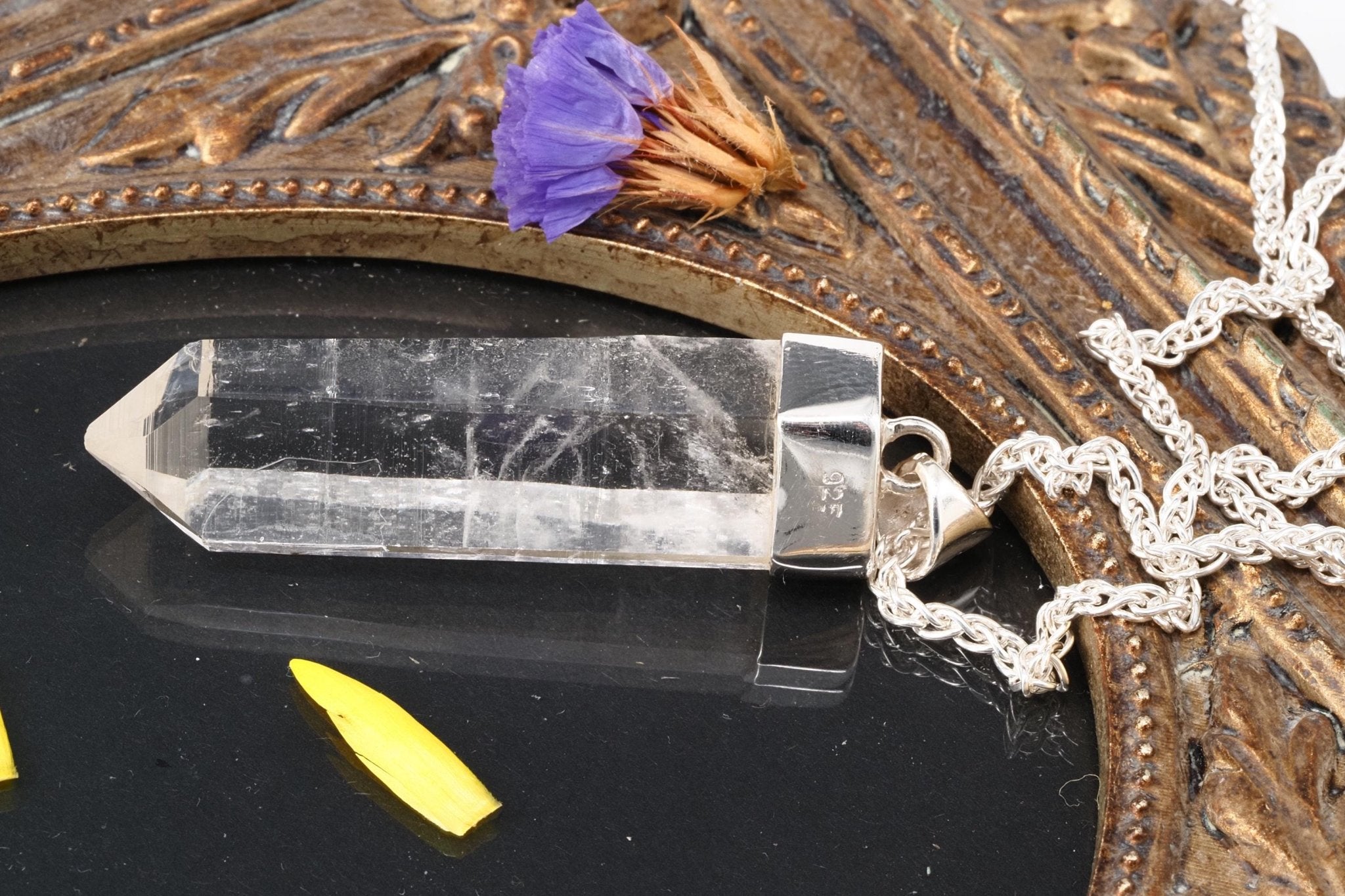 Lemuria Bergkristall Anhänger Silber Länge 54mm mit Öse