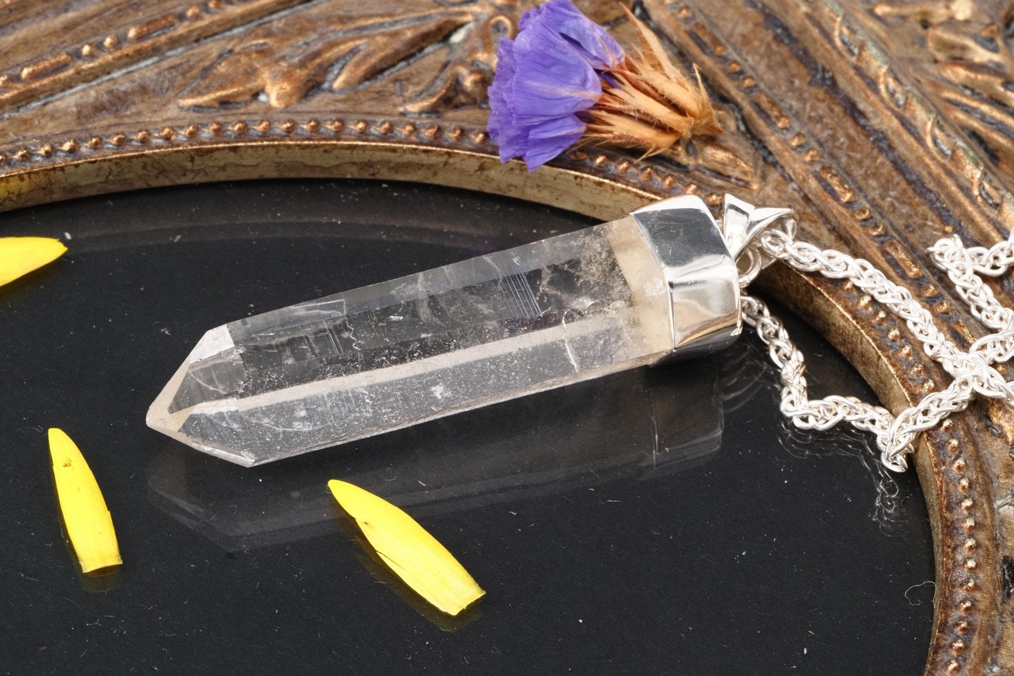 Lemuria Bergkristall Anhänger Silber Länge 54mm mit Öse