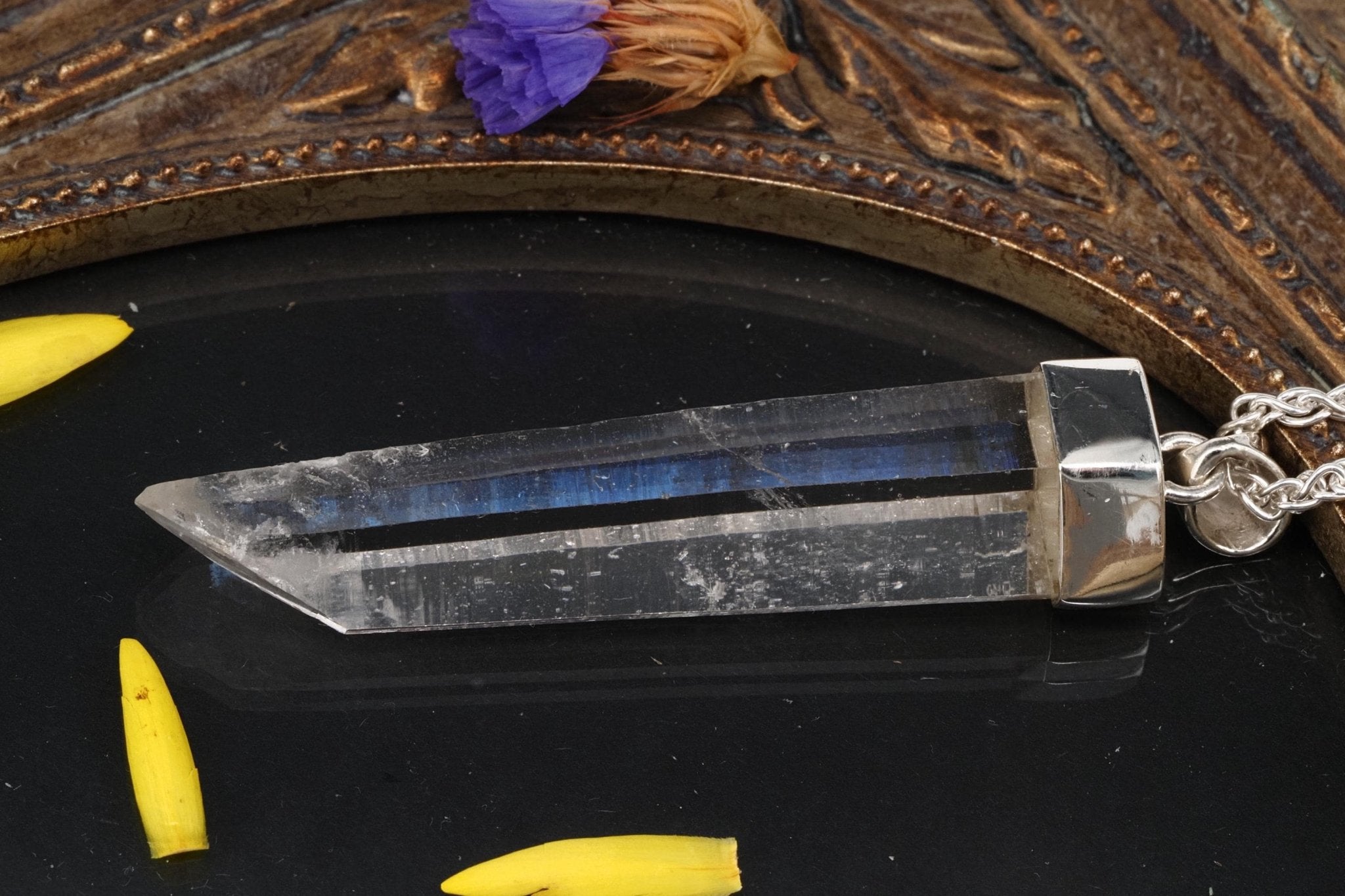 Lemuria Bergkristall Anhänger Sterling Silber Kolumbien