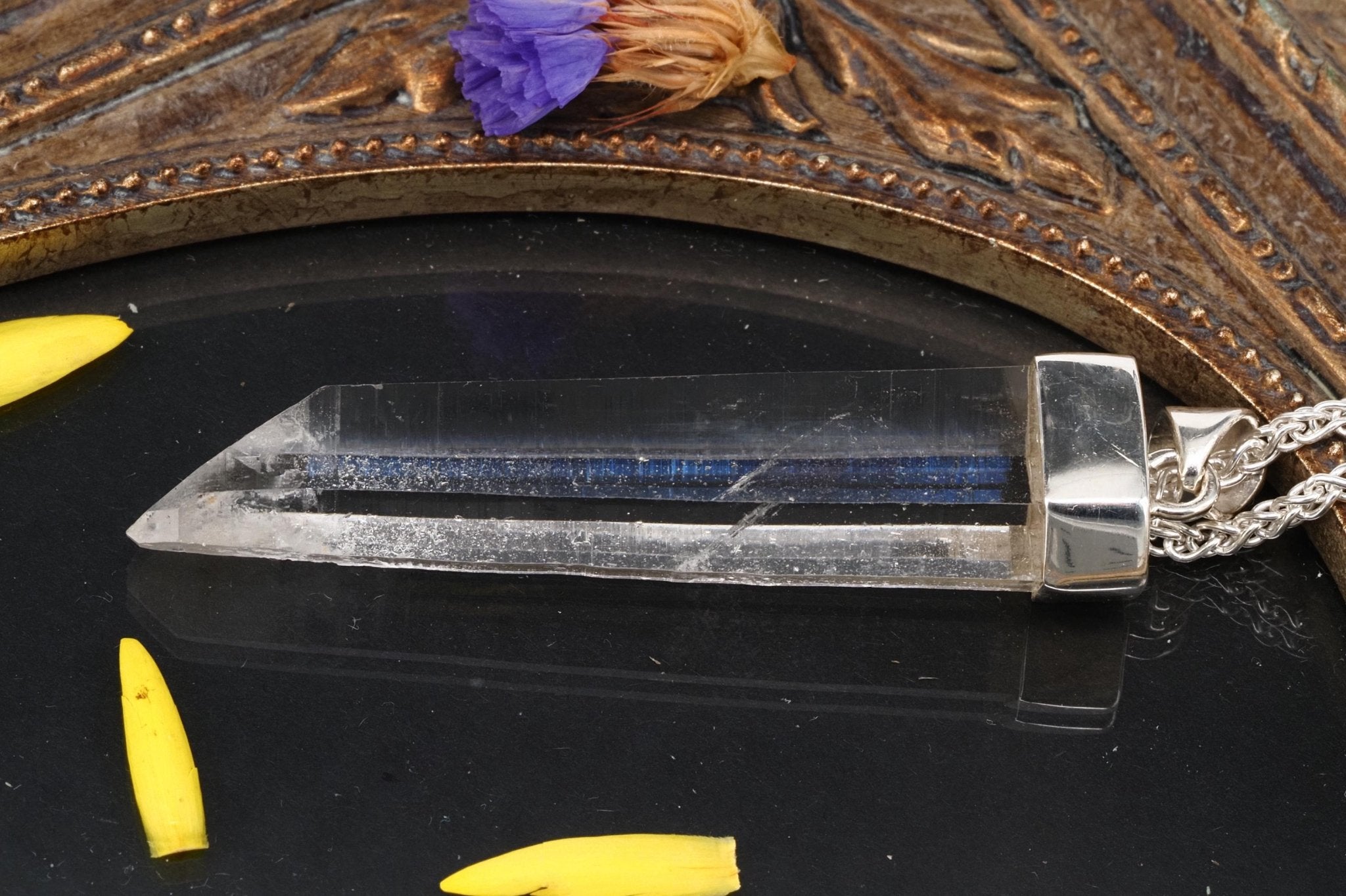 Lemuria Bergkristall Anhänger Sterling Silber Kolumbien