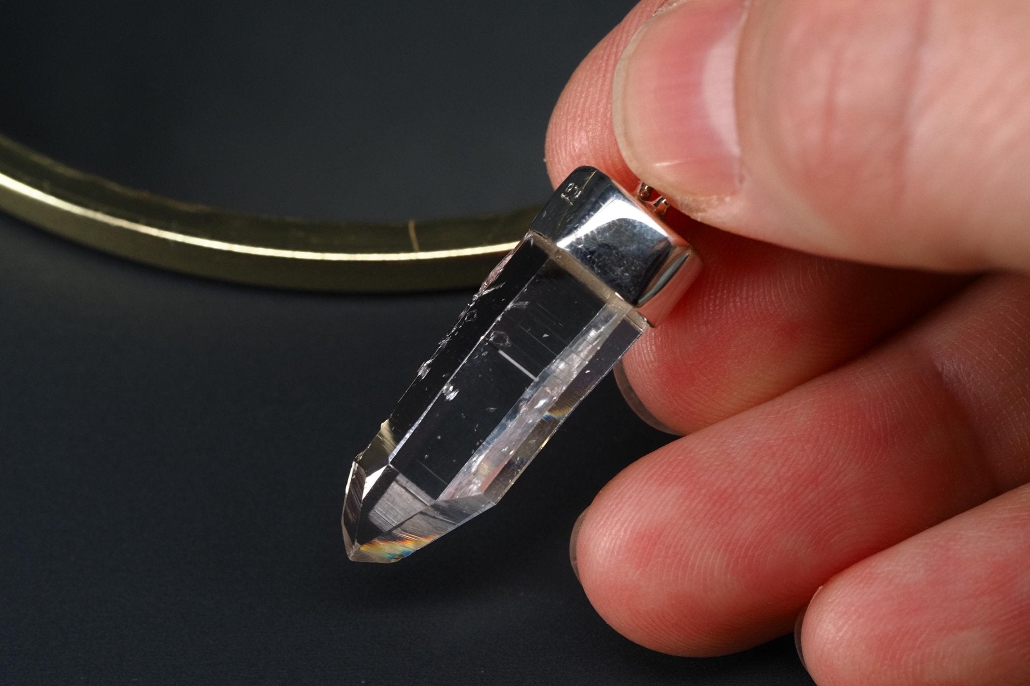 Lemurien Bergkristall Anhänger Silber Länge 36mm mit Öse